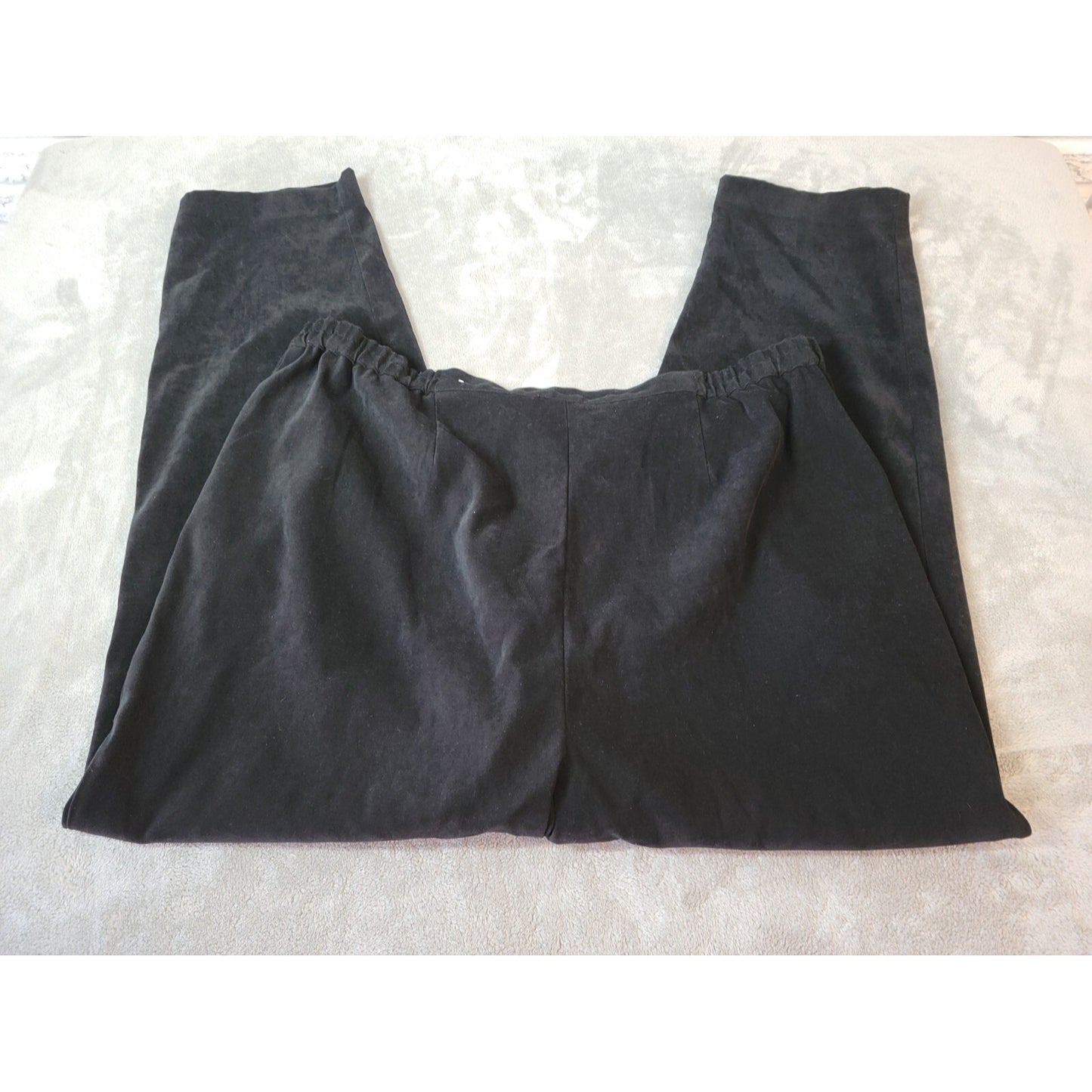 Dress Barn Womens Pants 22 Plus Tapered Straight Leg Black Light Velour Zip