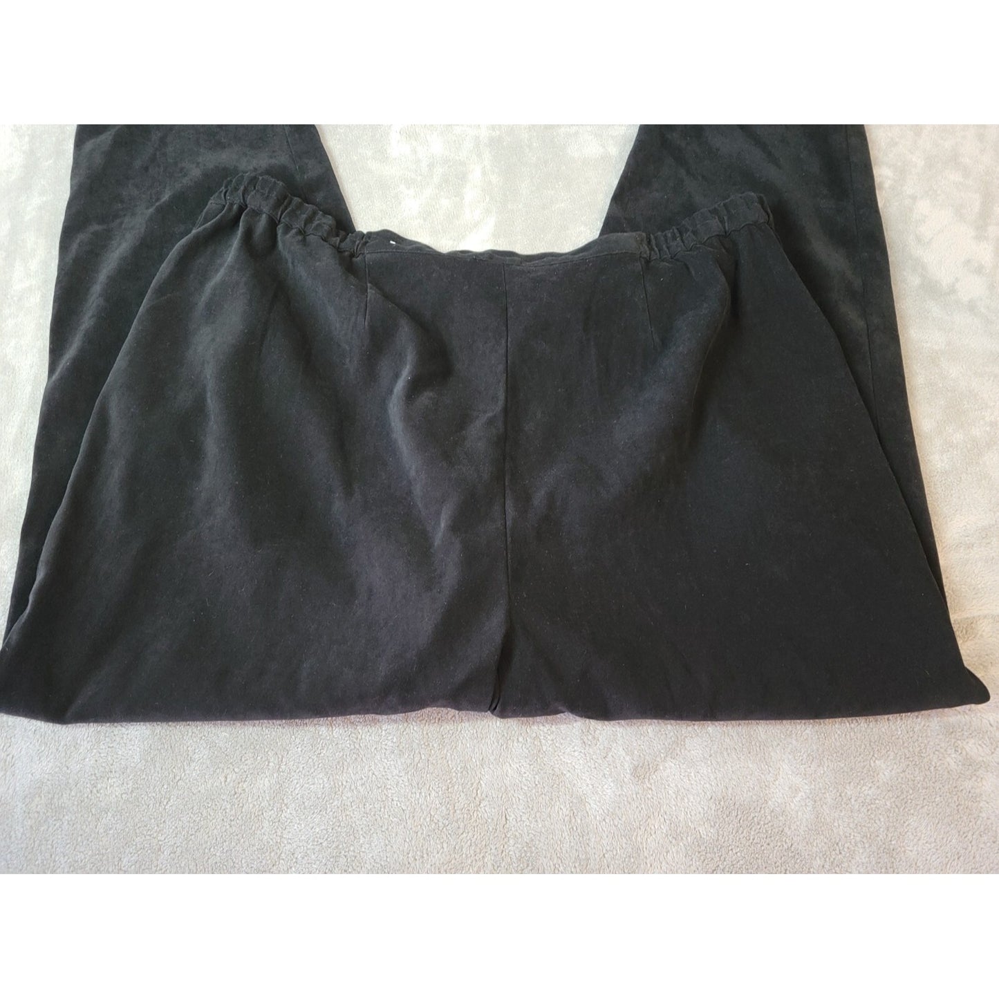 Dress Barn Womens Pants 22 Plus Tapered Straight Leg Black Light Velour Zip