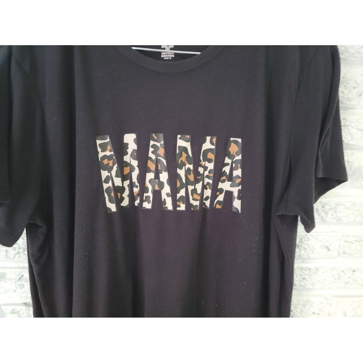 Celebrate Mothers Day Womens Shirt XXXL Plus Tee Mama Black Animal Print