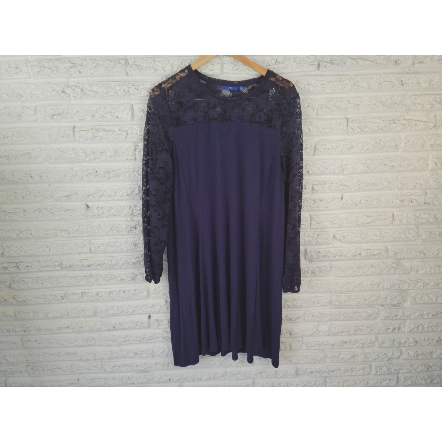 Apt 9 Womens Dress Extra Large XL Mini Shirt Lace Pullover Long Sleeve Career