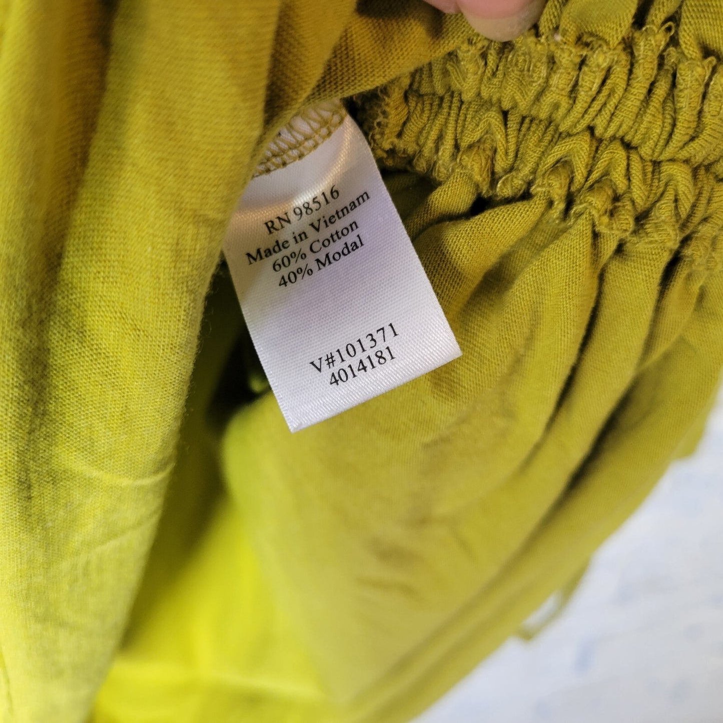 Coldwater Creek Womens Top 3X 24 Plus Tunic 3/4 Sleeve Green Tied Sides Ruched