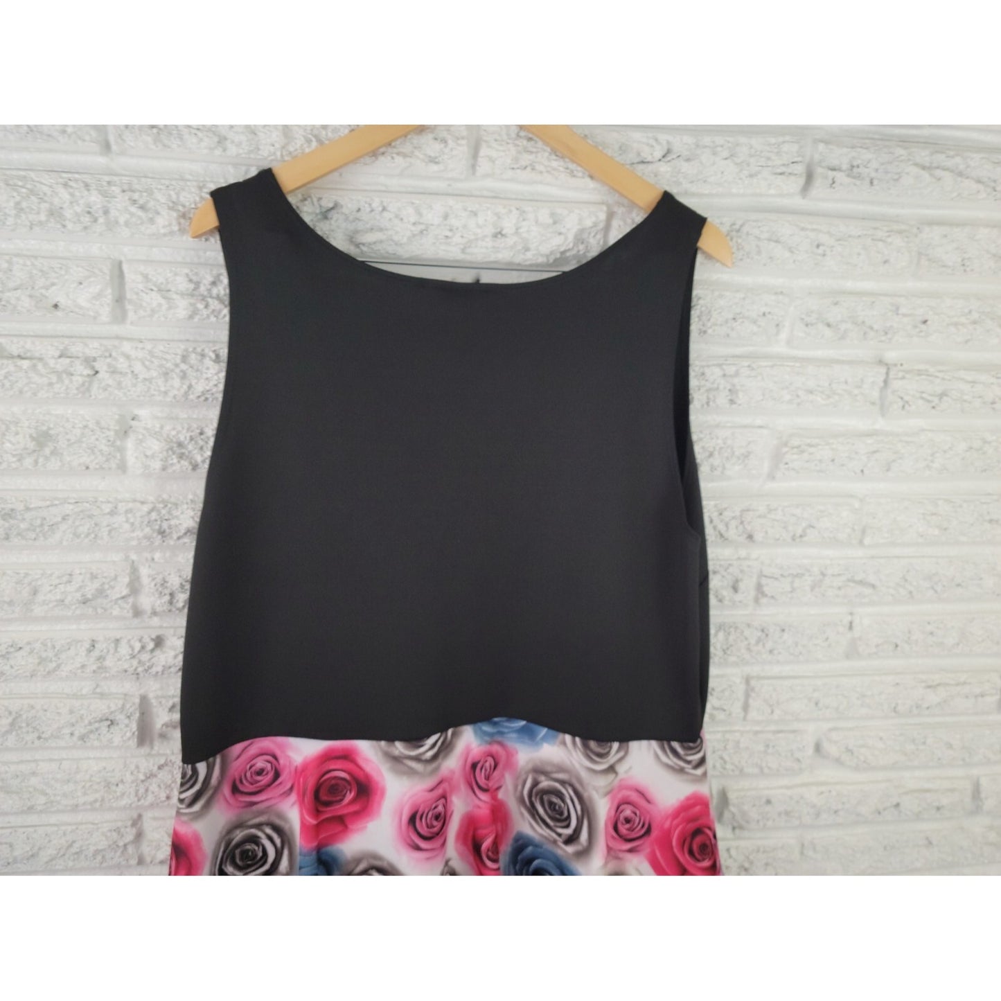 Lucy Diamonds Womens Dress 3X Plus Tank Mini Pull On Tiered Pink Floral Casual