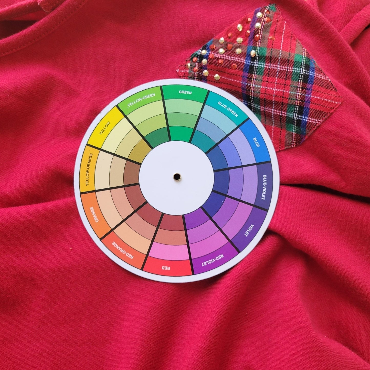 Quacker Factory QVC Womens Top 1X Plus Knit 3/4 Sleeve Red Studded Casual Pocket