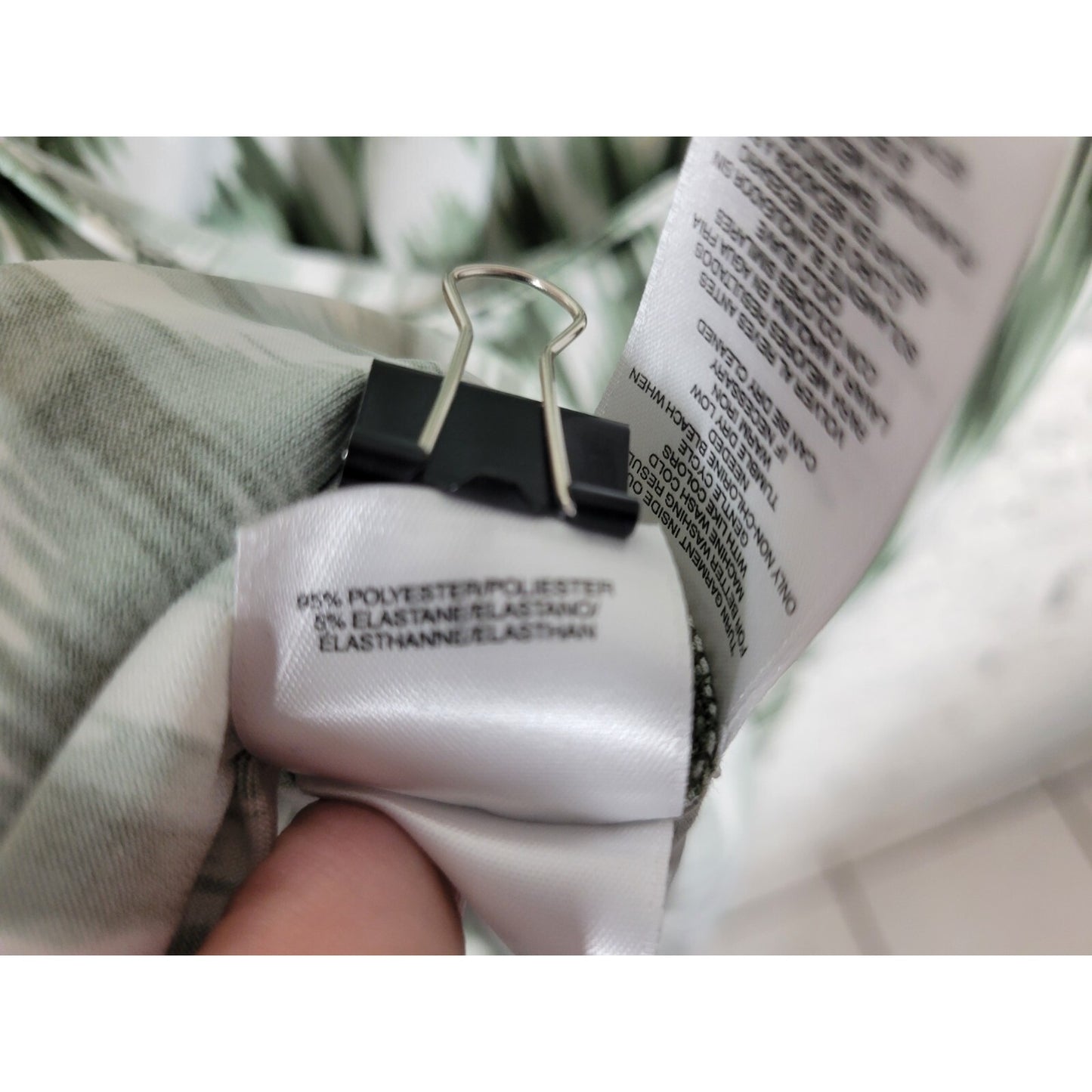 Jones New York Womens Dress 2X Faux WrapGreen Watercolor Cap Sleeve Poly Blend