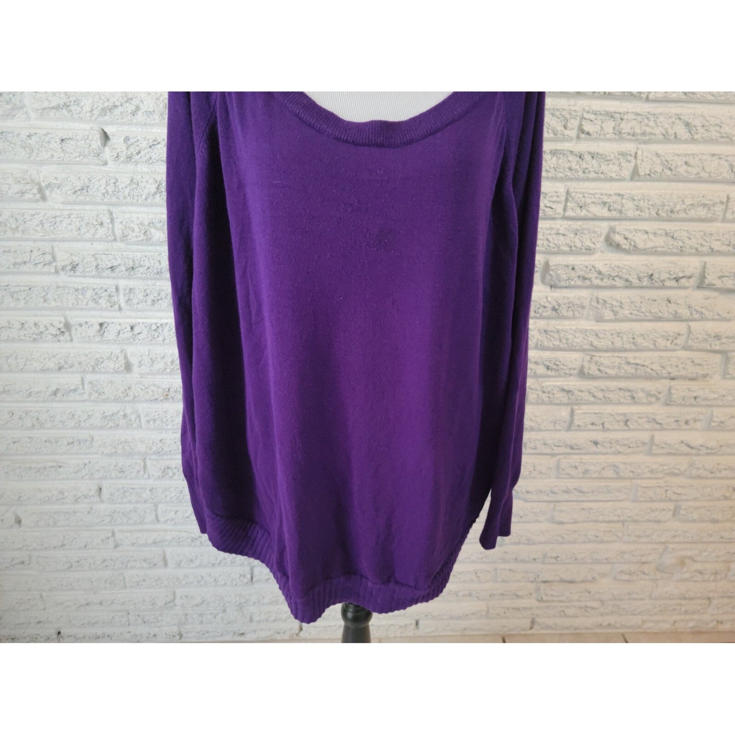 Lane Bryant Women Sweater 26 28 Plus Pullover Long Sleeve Purple Career Casual