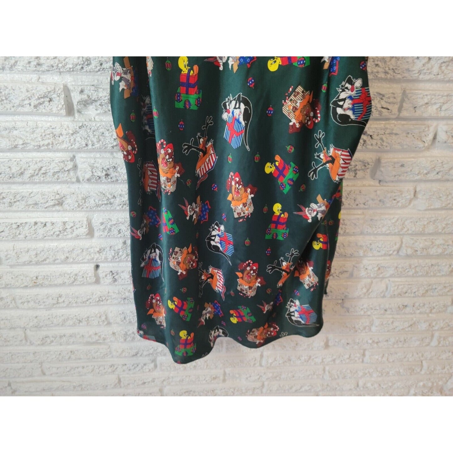 Christmas Looney Tunes Womens Top 3X Camisole Green Keyhole Tweety Taz Daffy