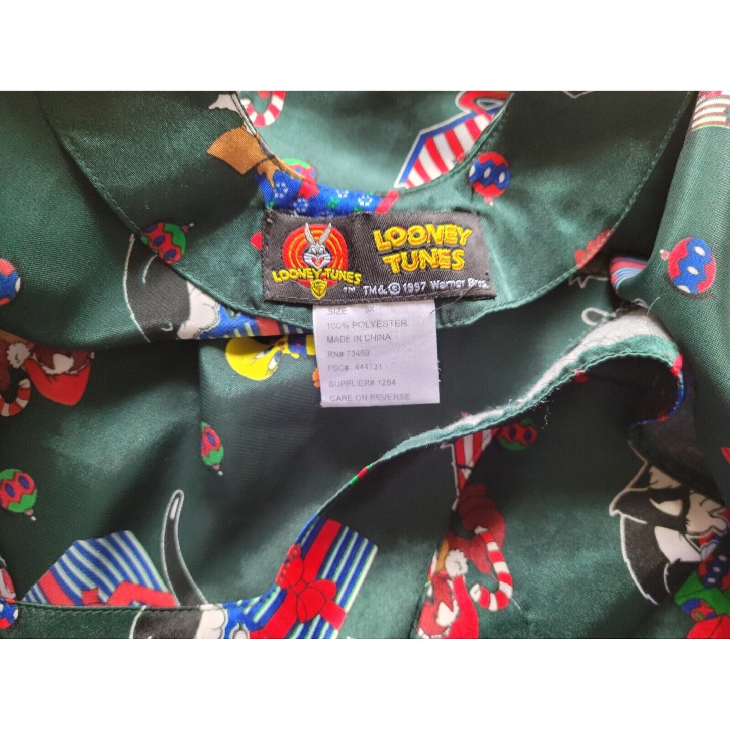 Christmas Looney Tunes Womens Top 3X Camisole Green Keyhole Tweety Taz Daffy