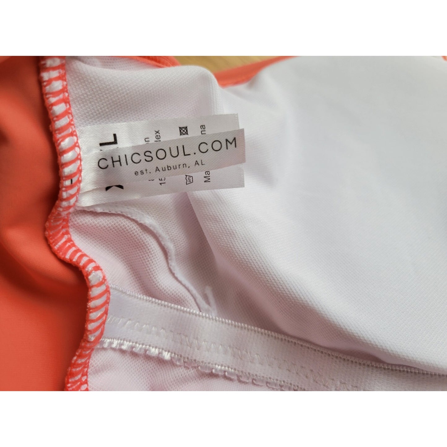 Chicsoul Women Swimsuit XXXL 3XL Plus One Piece Peach Adjustable Spaghetti Strap