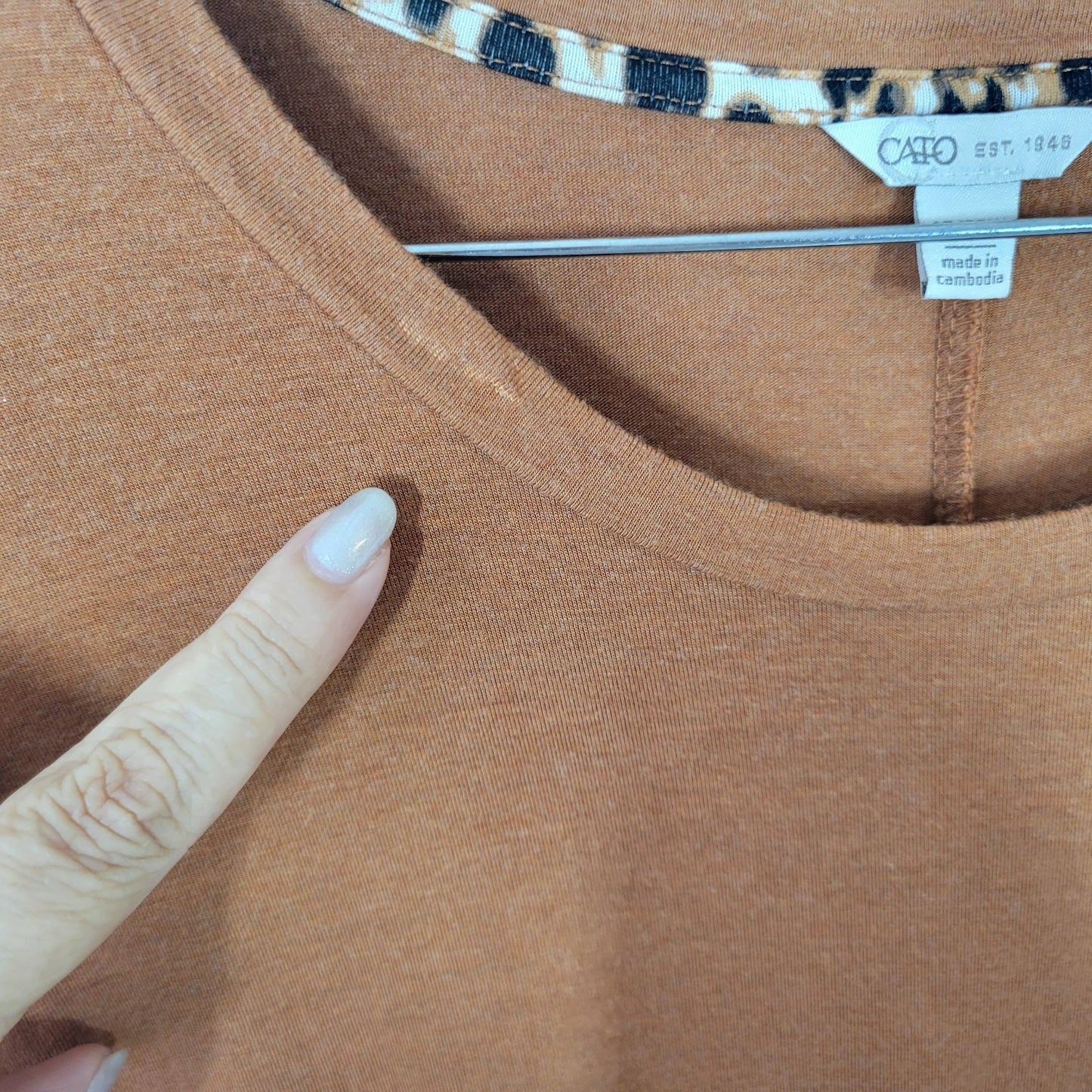 Cato Est 1946 Womens Dress 18W 20W Plus Brown Short Sleeve Pockets Casual Comfy