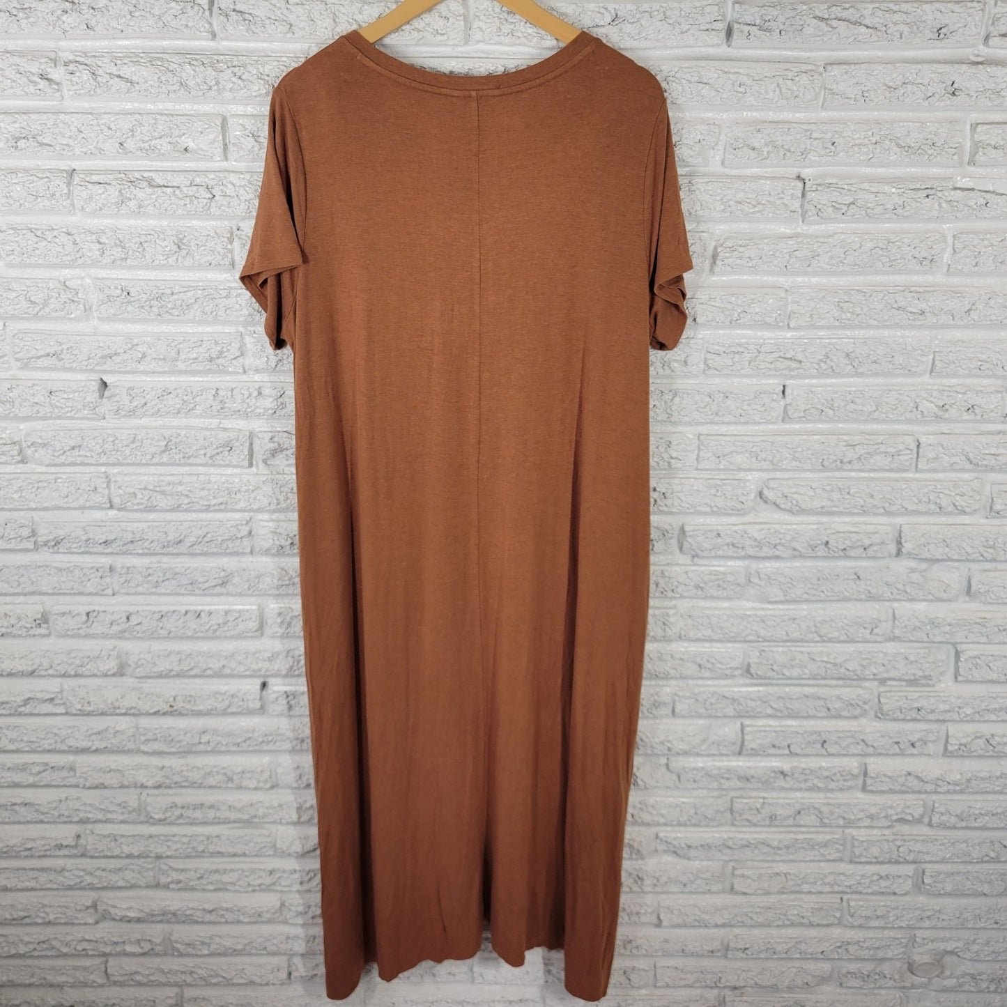 Cato Est 1946 Womens Dress 18W 20W Plus Brown Short Sleeve Pockets Casual Comfy