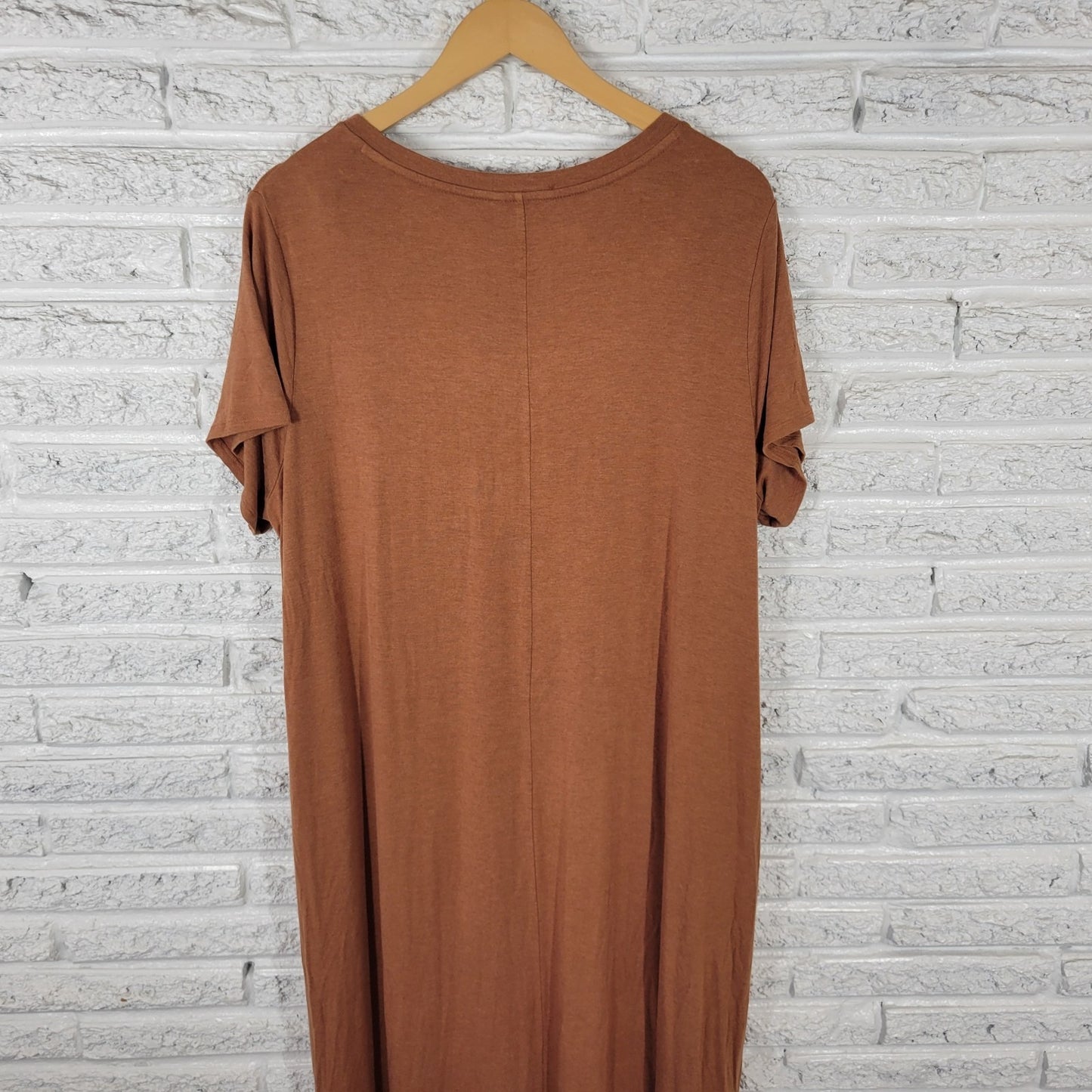 Cato Est 1946 Womens Dress 18W 20W Plus Brown Short Sleeve Pockets Casual Comfy