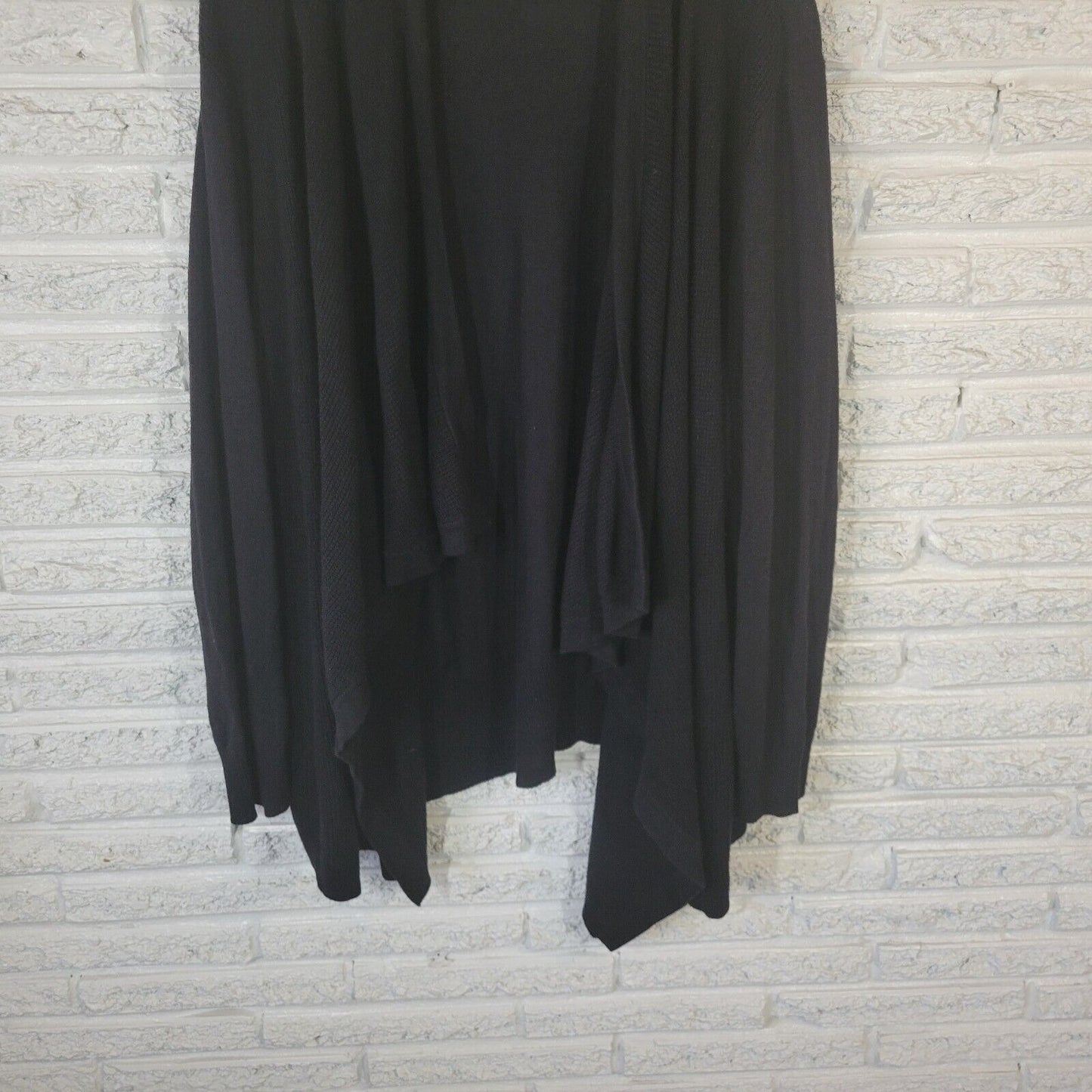 Stylus Women Sweater 3x Plus Cardigan Open Black Asymmetric Cotton Blend Comfy