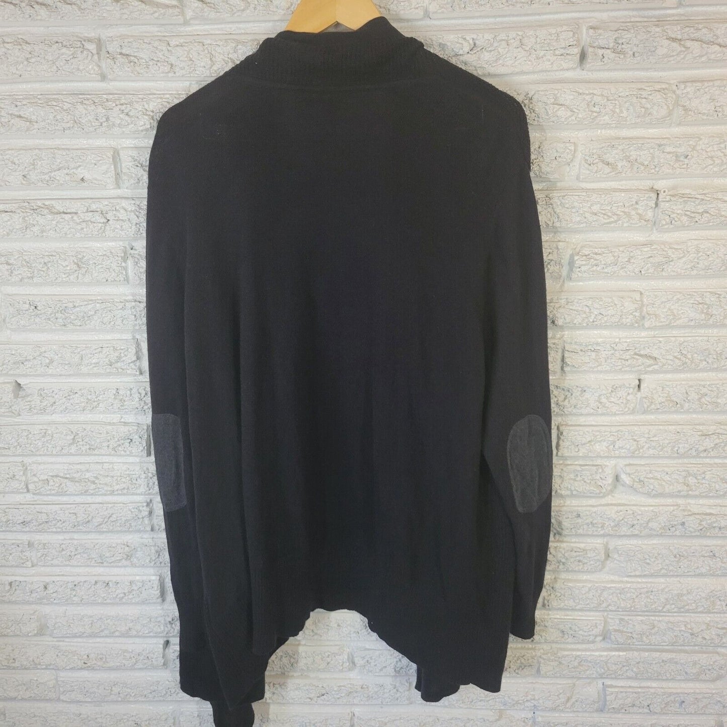 Stylus Women Sweater 3x Plus Cardigan Open Black Asymmetric Cotton Blend Comfy