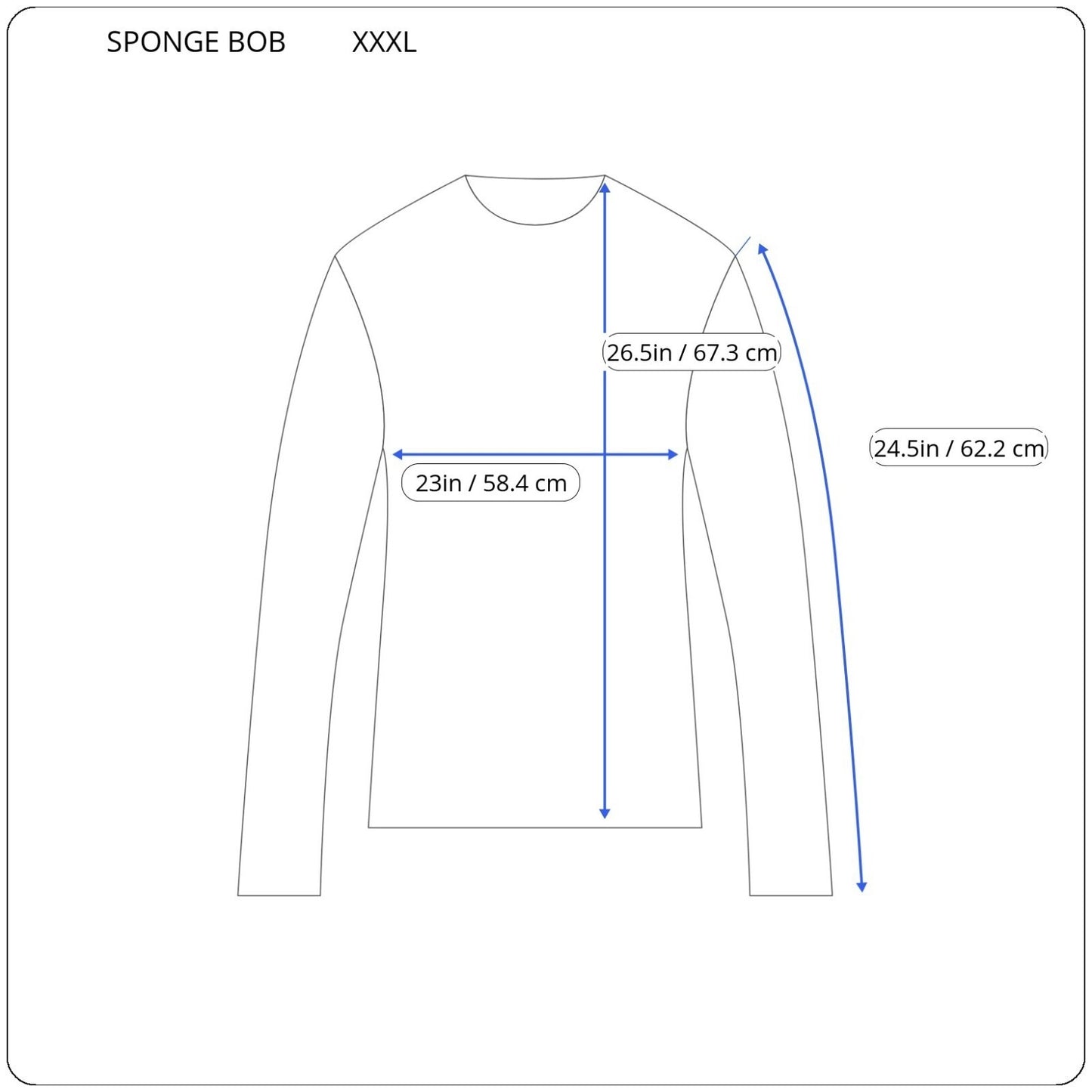 Sponge Bob Square Pants Womens Top XXXL Plus Tee Long Sleeve Cotton Blend 2021