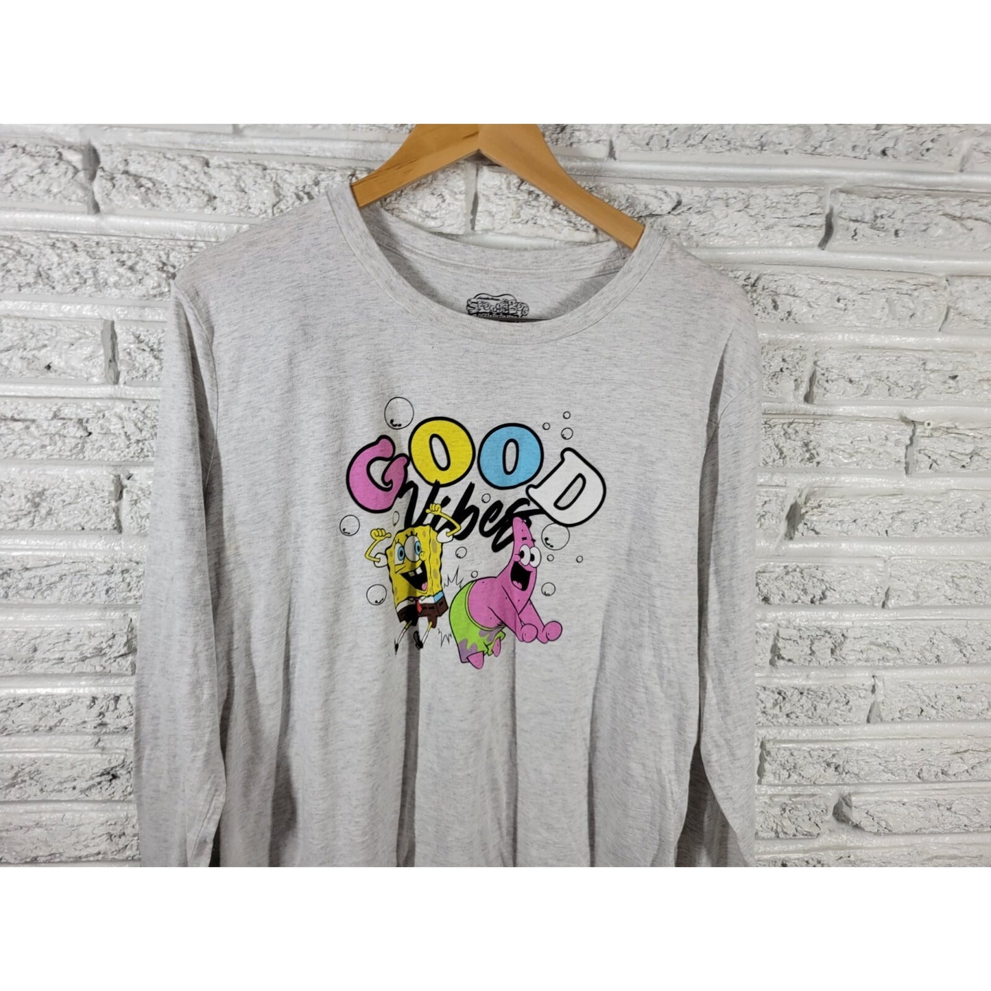 Sponge Bob Square Pants Womens Top XXXL Plus Tee Long Sleeve Cotton Blend 2021