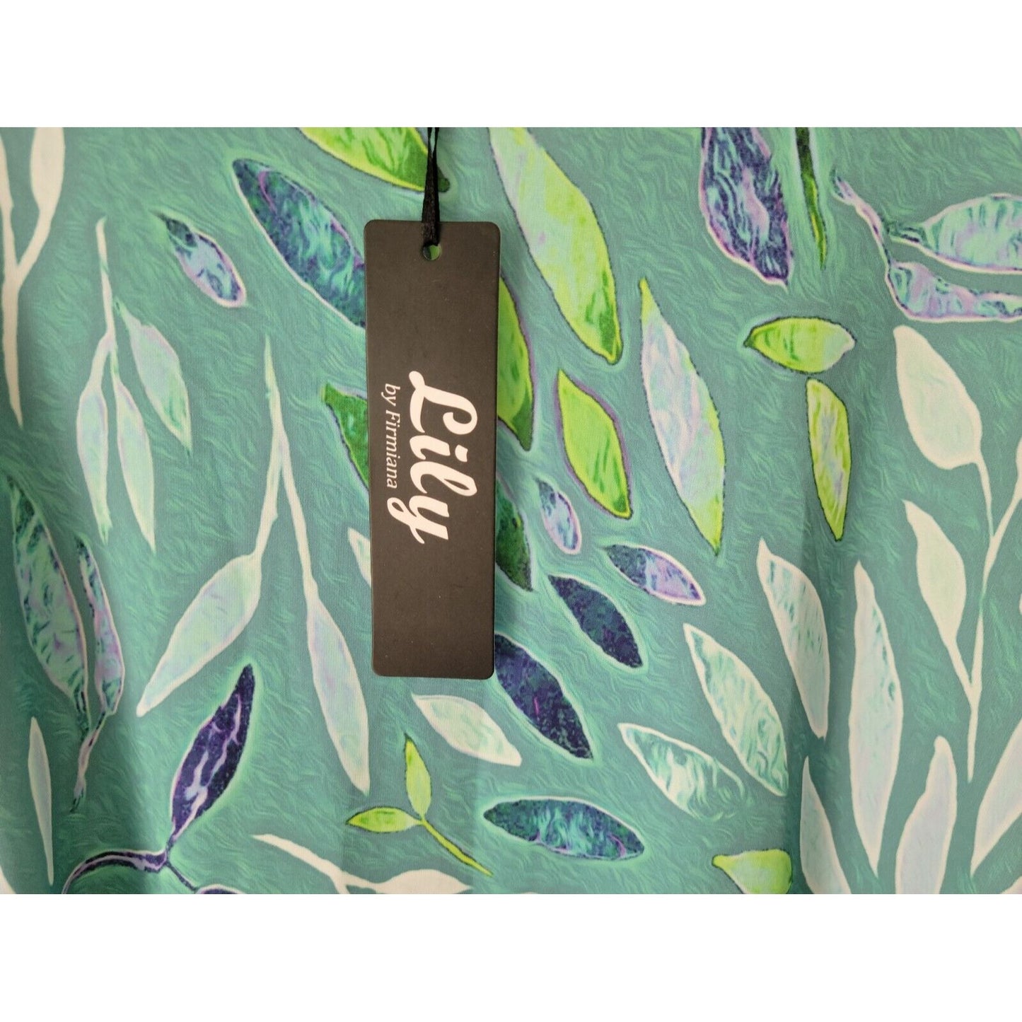 Lily by Firmiana Women Dress 1XL Plus Mini Shirt Blue Floral Pullover Poly Blend