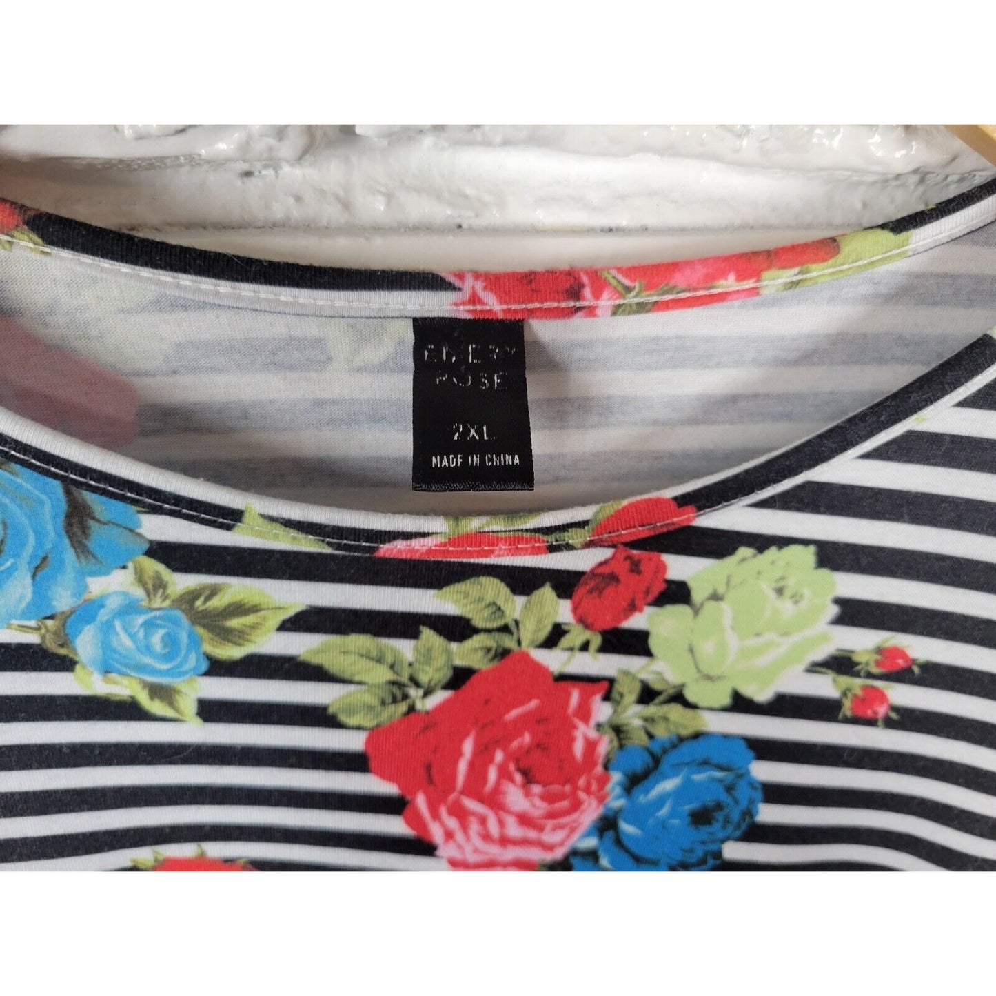 Emery Rose Dress 2XL 3/4 Bell Sleeve Red Floral Poly Blend Ruffle Pockets Casual