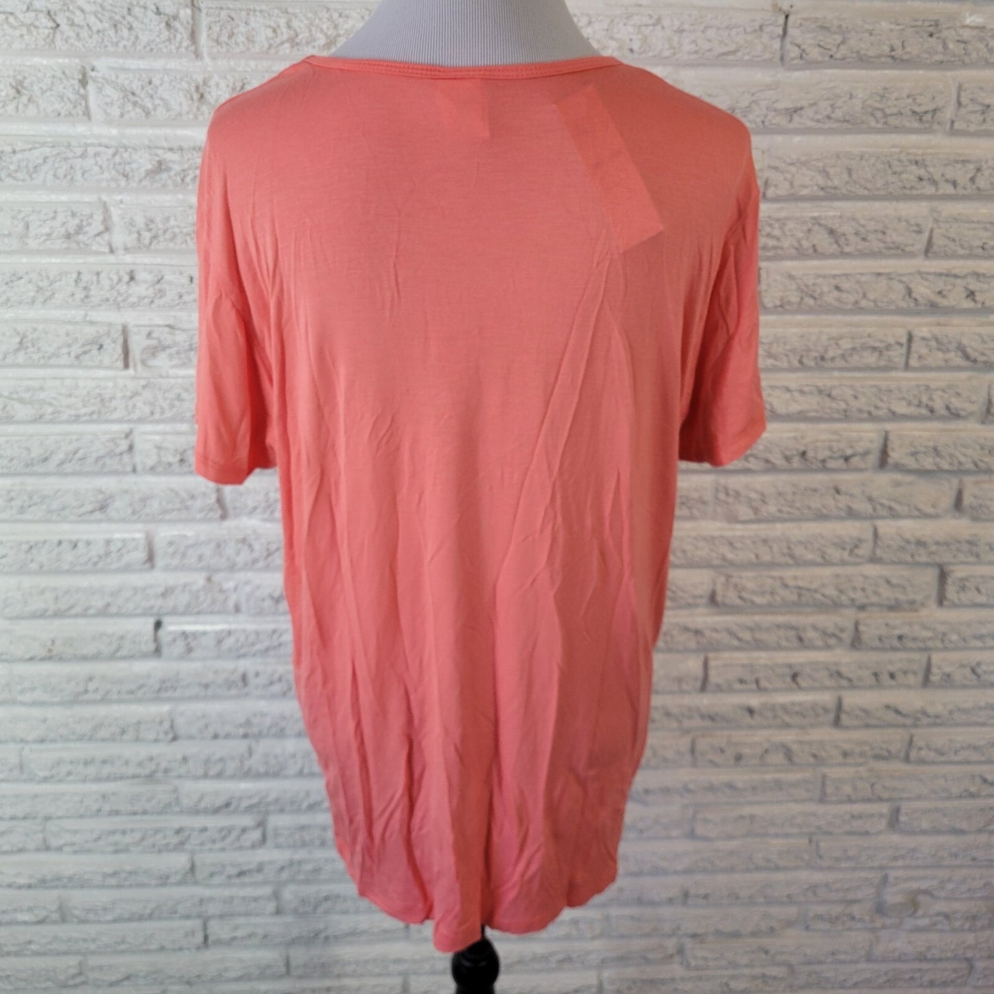 Agnes Dora Womens Top 2XL Plus Tee Short Sleeve Orange Lightweight Rayon Blend