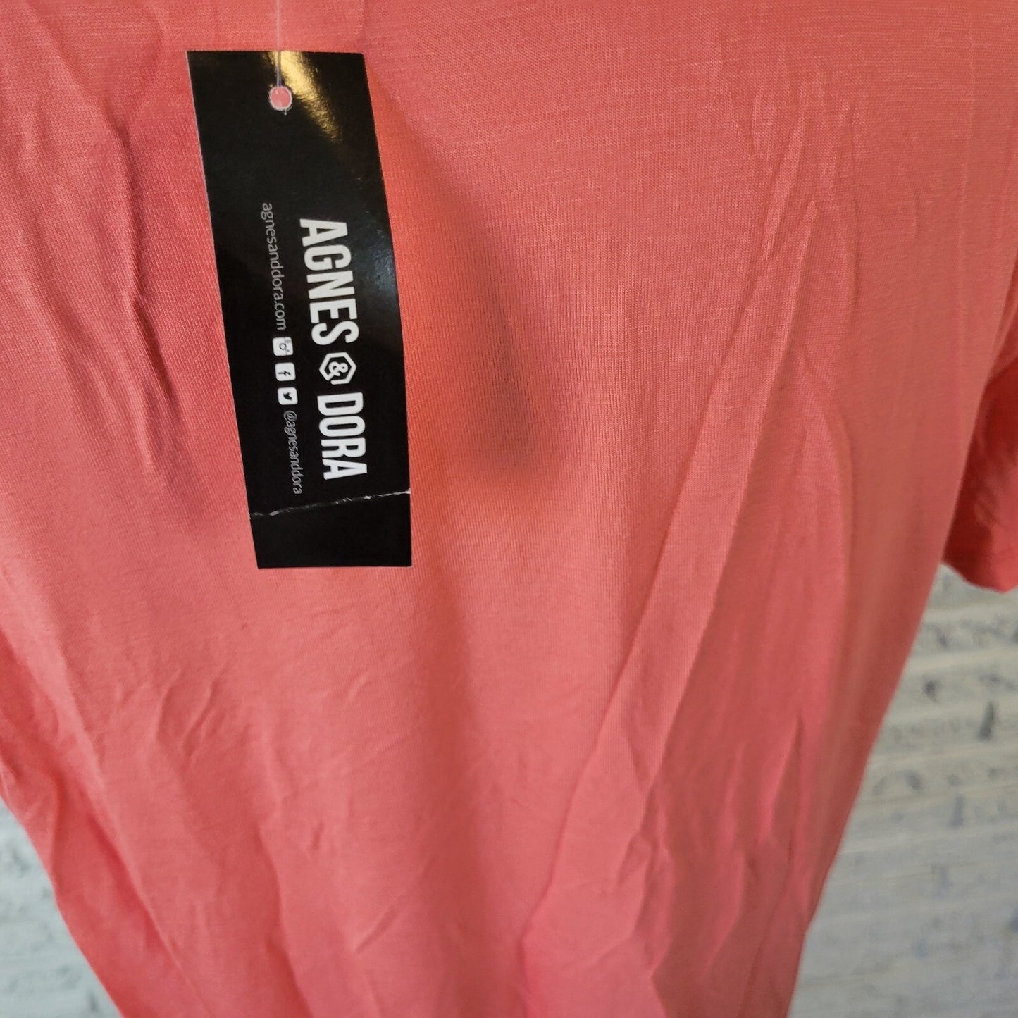 Agnes Dora Womens Top 2XL Plus Tee Short Sleeve Orange Lightweight Rayon Blend