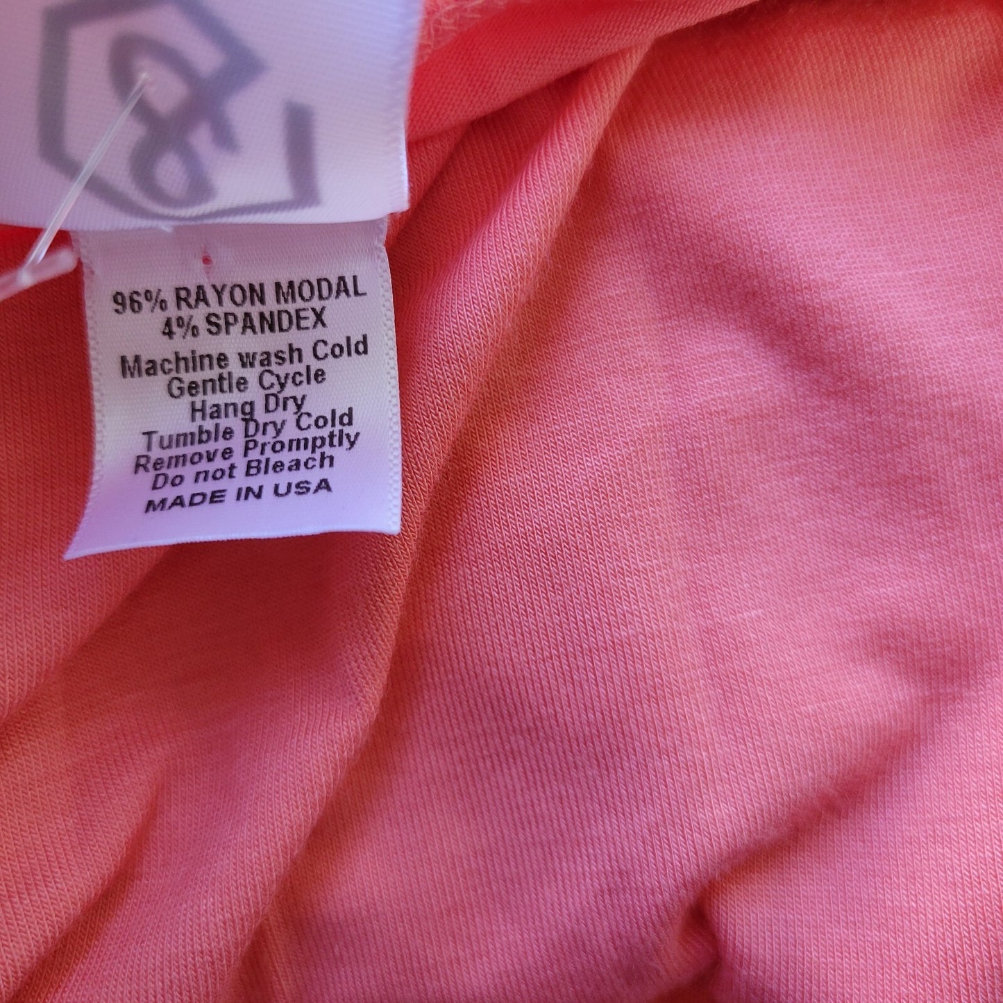 Agnes Dora Womens Top 2XL Plus Tee Short Sleeve Orange Lightweight Rayon Blend