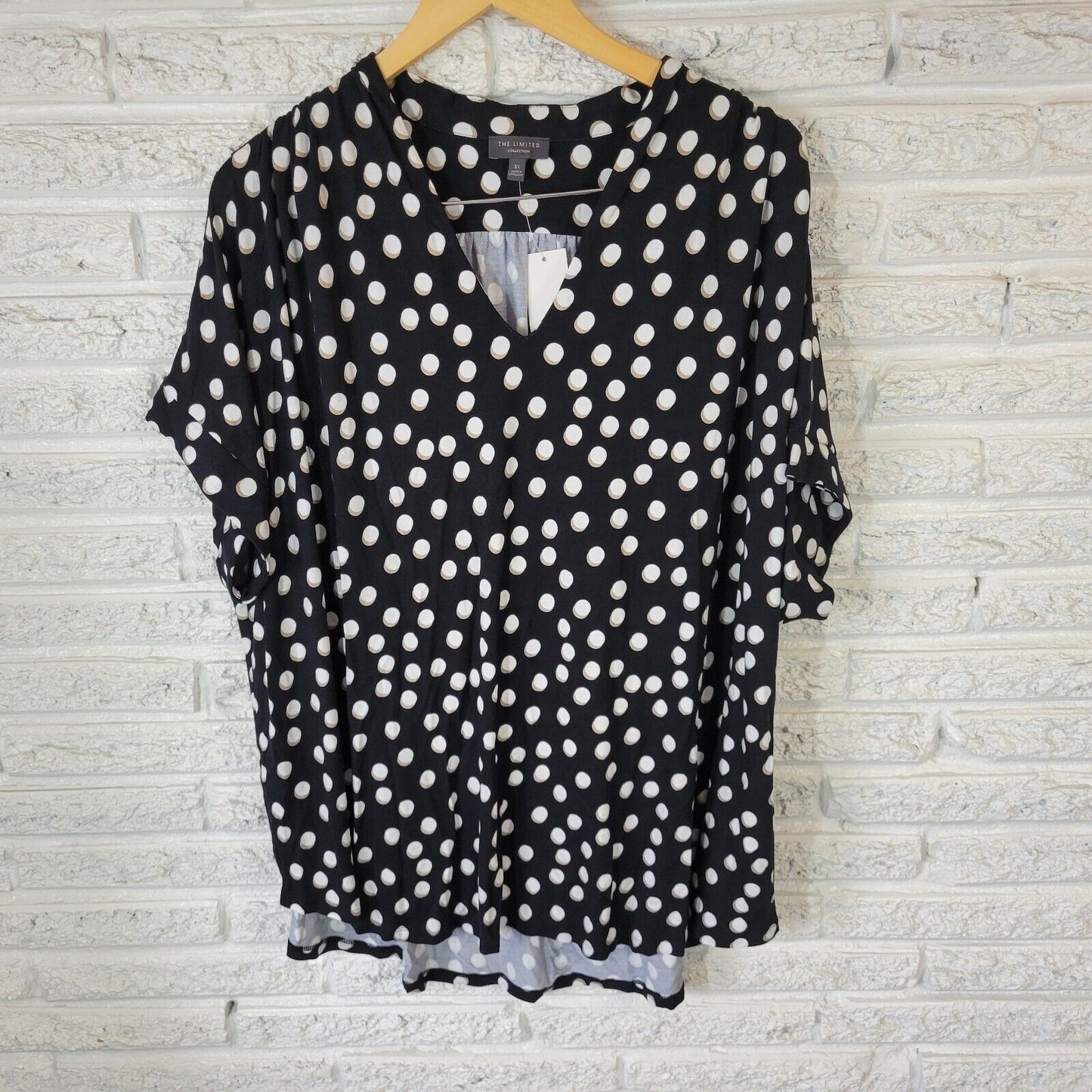 Limited Womens Top 3X Plus Tee Tunic Black Gumball Shadow Rayon Comfy Casual