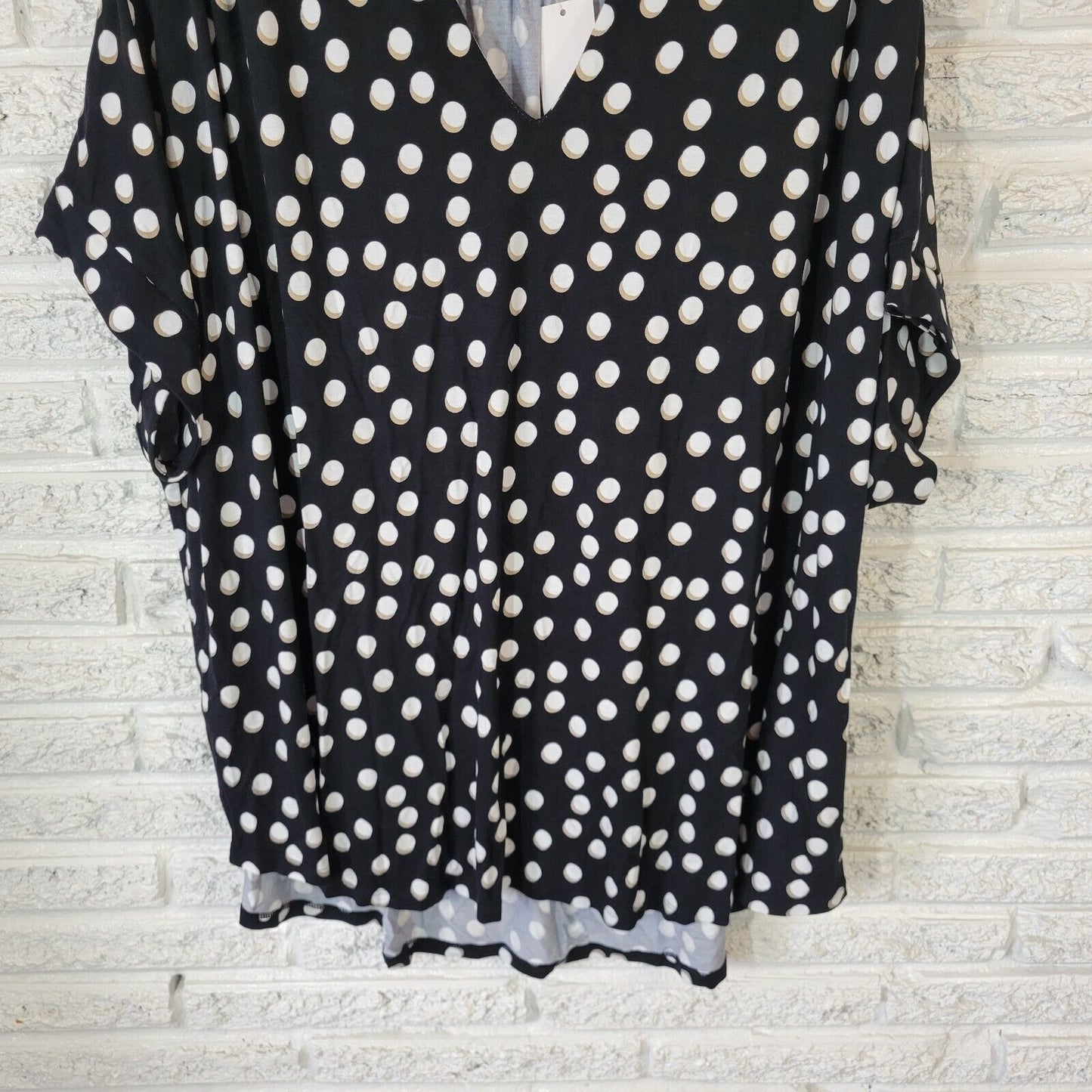 Limited Womens Top 3X Plus Tee Tunic Black Gumball Shadow Rayon Comfy Casual