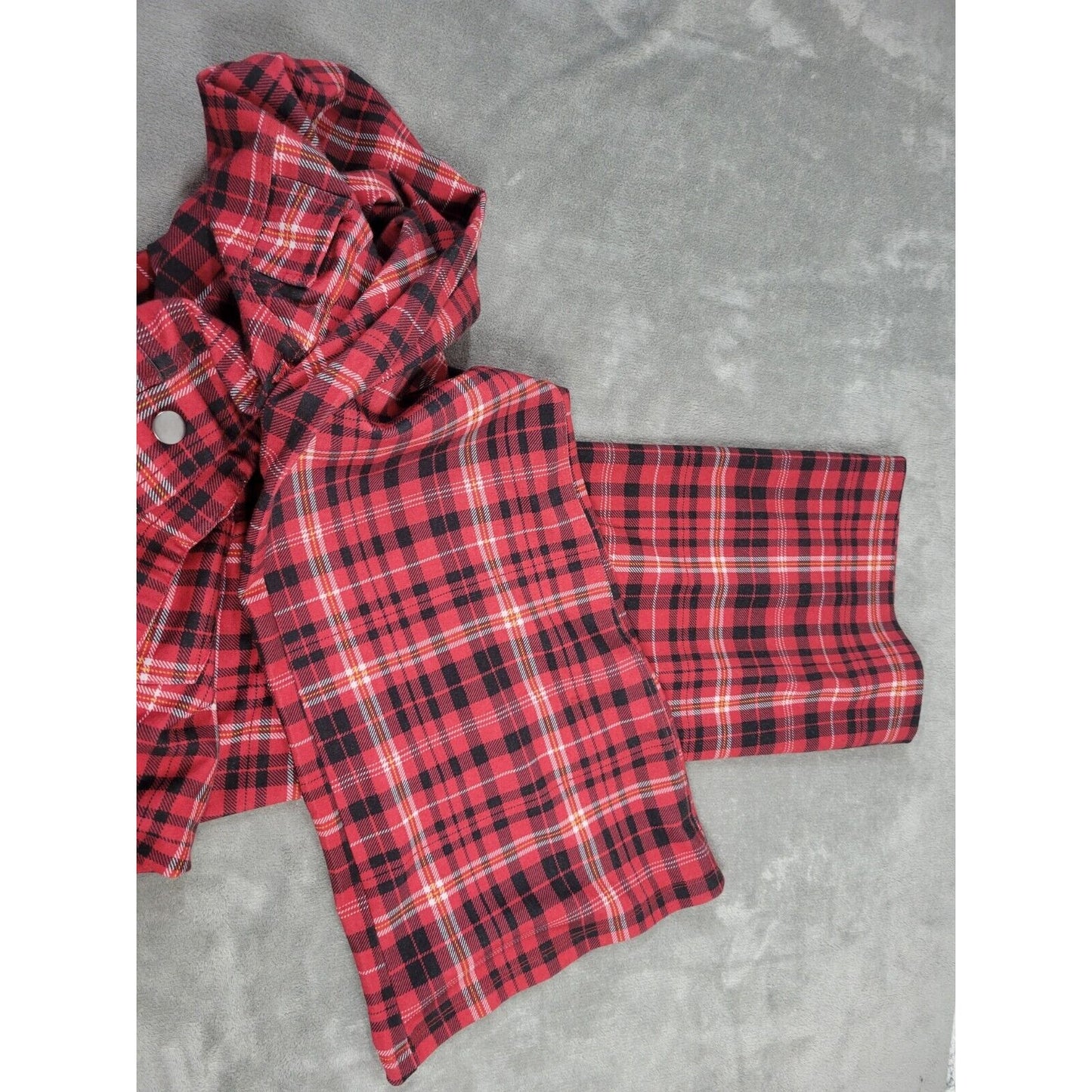 Cato Women Pants 18W 20W Plus Boot Cut Red Plaid Pull On Poly Blend Comfort