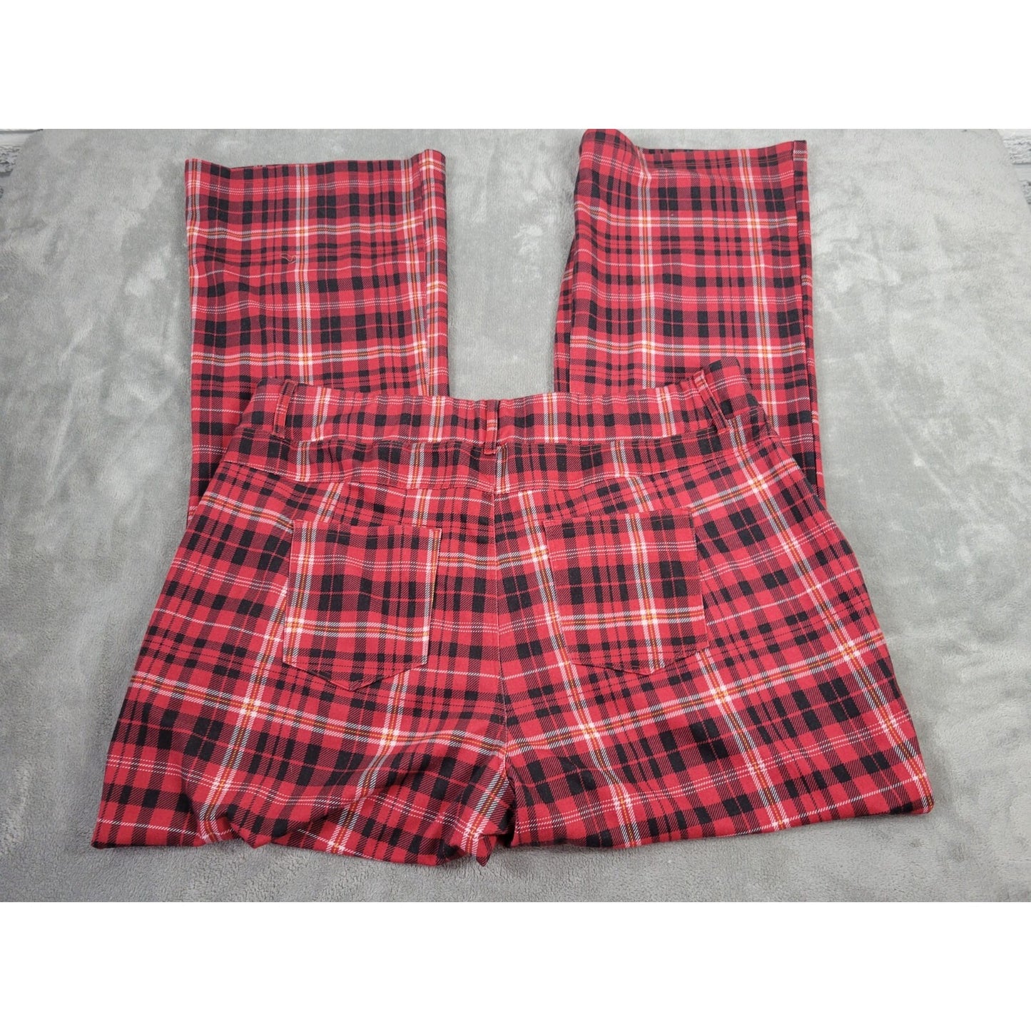 Cato Women Pants 18W 20W Plus Boot Cut Red Plaid Pull On Poly Blend Comfort