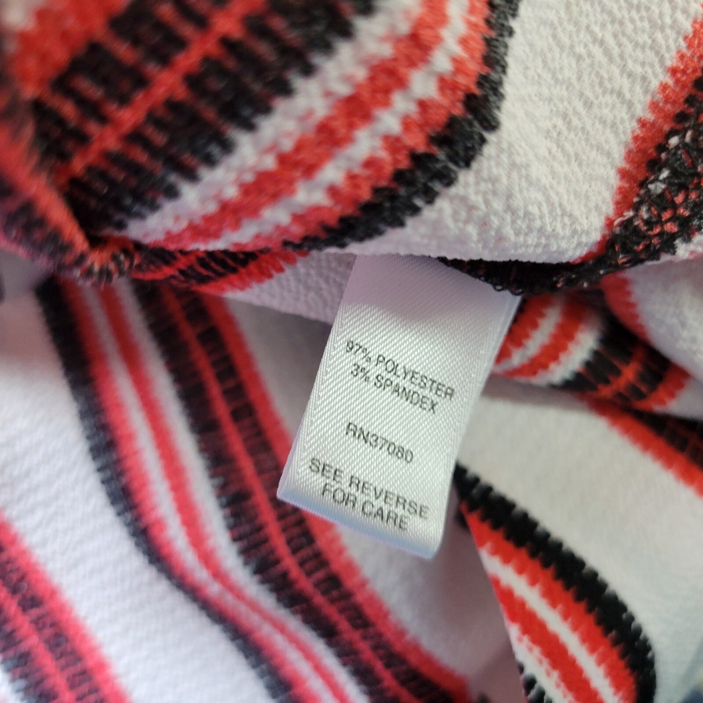 Cato Est 1946 Womens Top XL Knit 3/4 Sleeve Quarter Button Pink Black Stripe