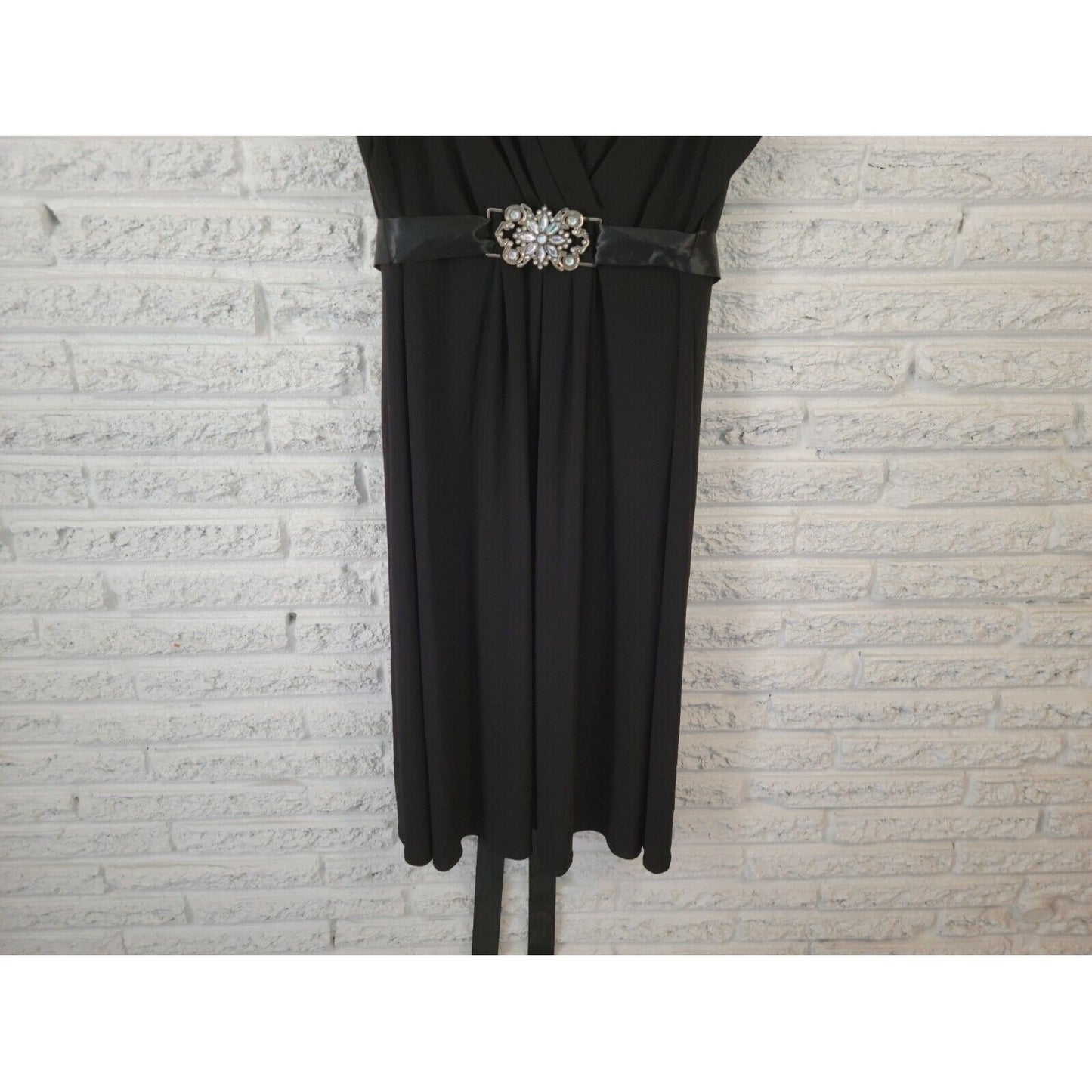 Scarlett Nite Womens Dress 22 Plus Sleeveless Party Black Poly Blend Elegant