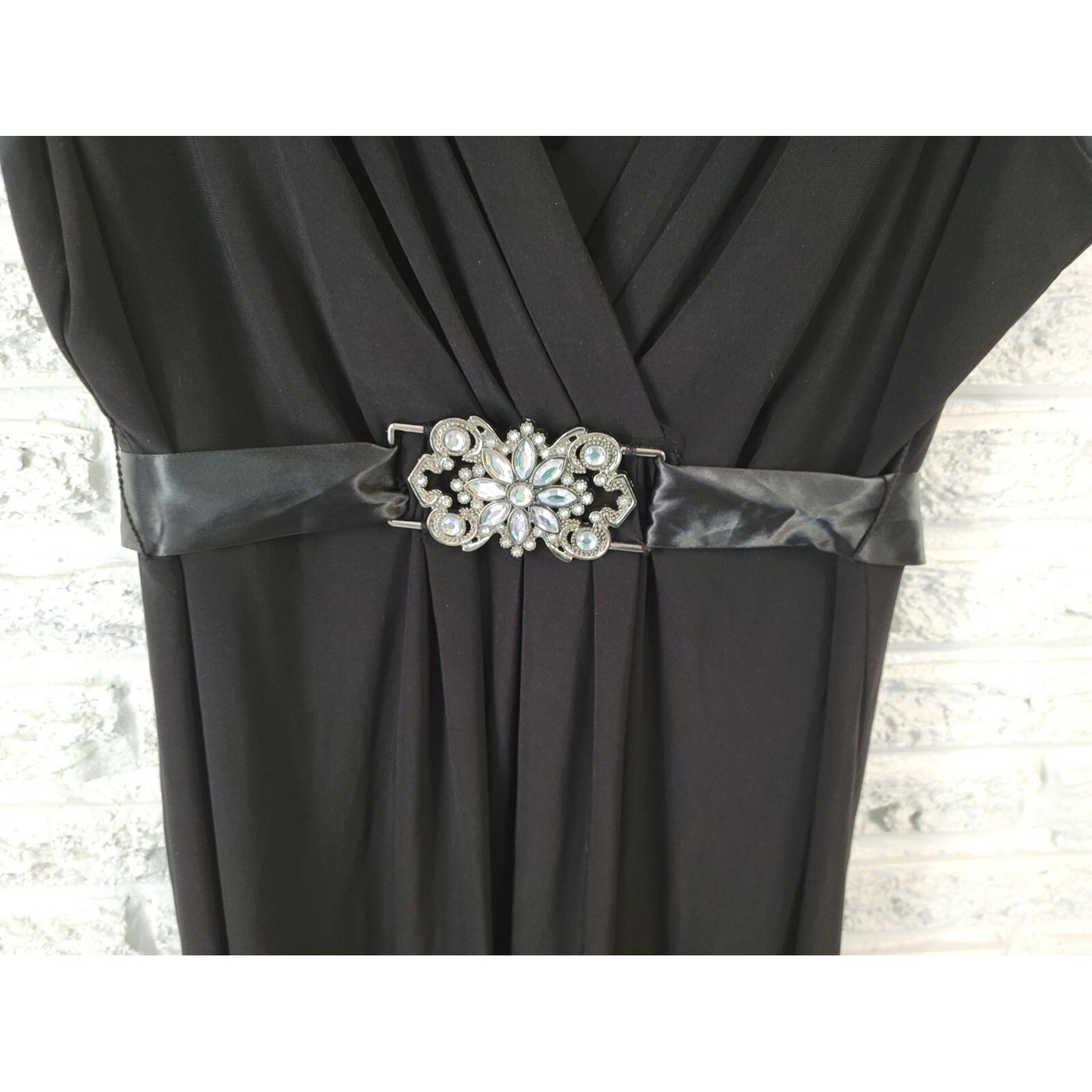 Scarlett Nite Womens Dress 22 Plus Sleeveless Party Black Poly Blend Elegant