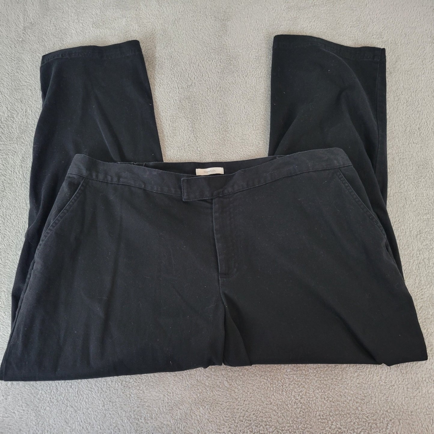 CJ Banks Womens Pants 16W Pants Cropped Straight Leg Black Zip Fly Comfy Pockets