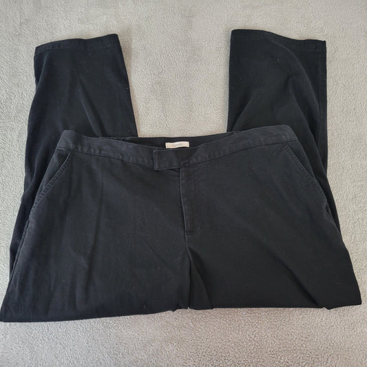 CJ Banks Womens Pants 16W Pants Cropped Straight Leg Black Zip Fly Comfy Pockets