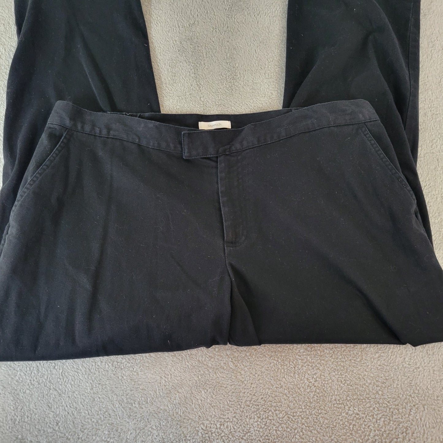 CJ Banks Womens Pants 16W Pants Cropped Straight Leg Black Zip Fly Comfy Pockets