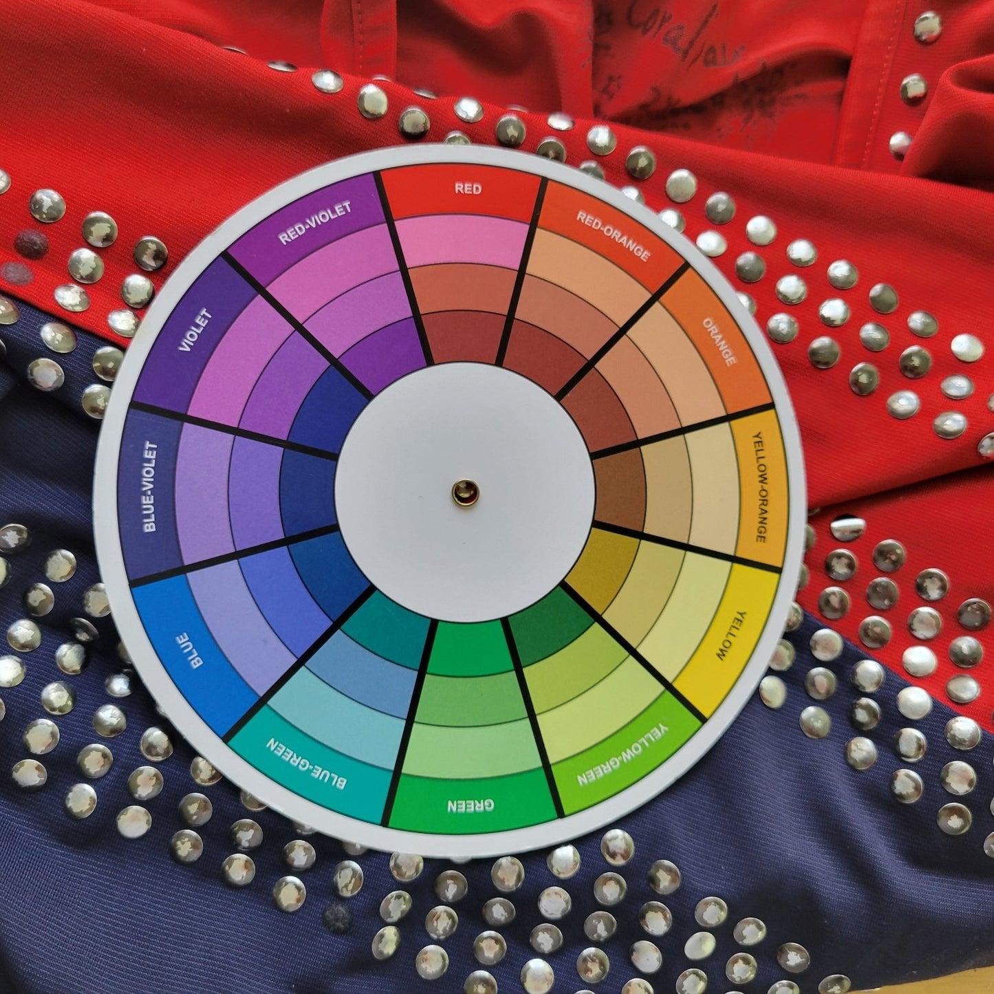 Coral Bay Womens Top 2X Plus Tee Short Sleeve Red Blue Studded Asymmetric Comfy