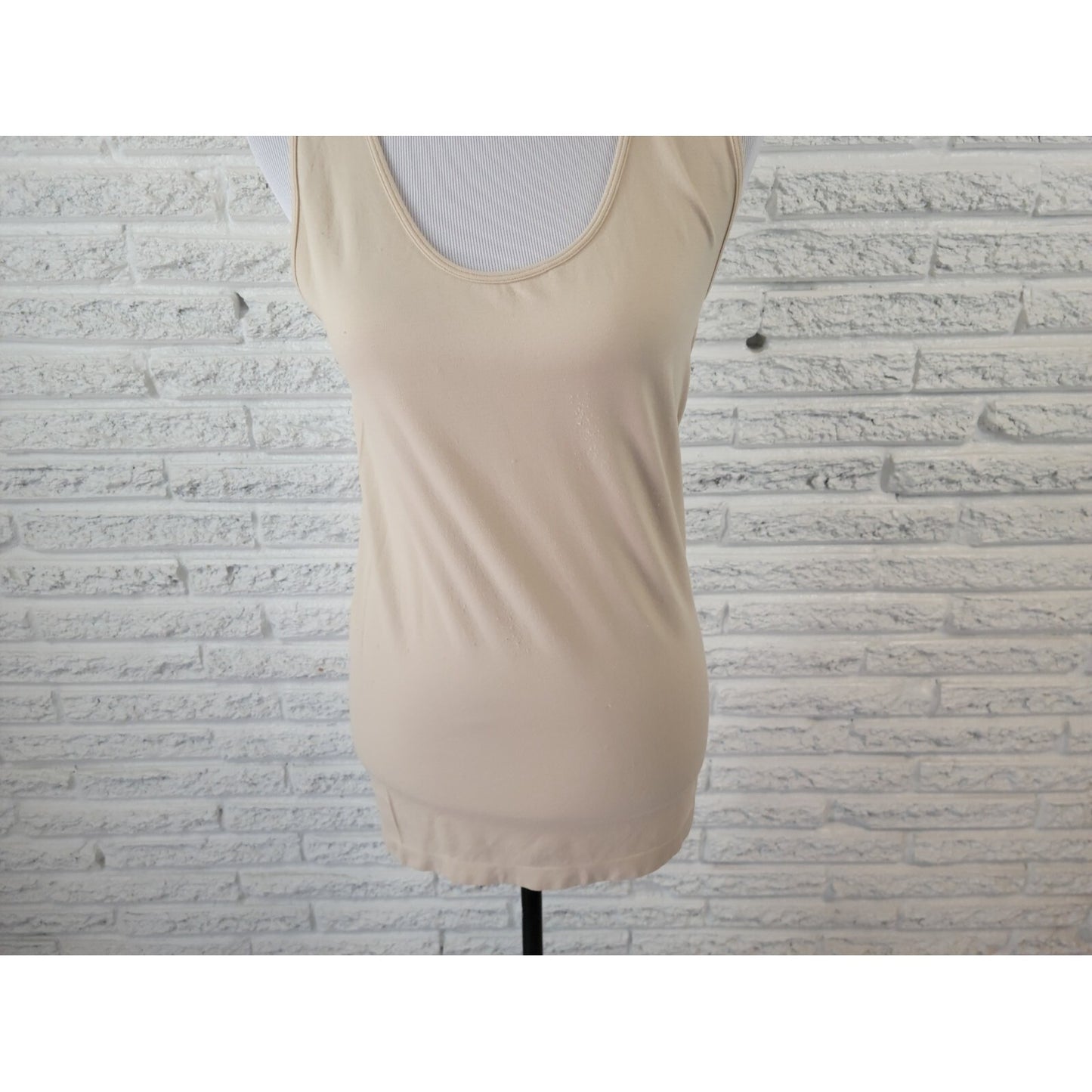 Zenana Womens Top 2X 3X Plus Tank Sleeveless Beige Nylon Spandex Basic Casual