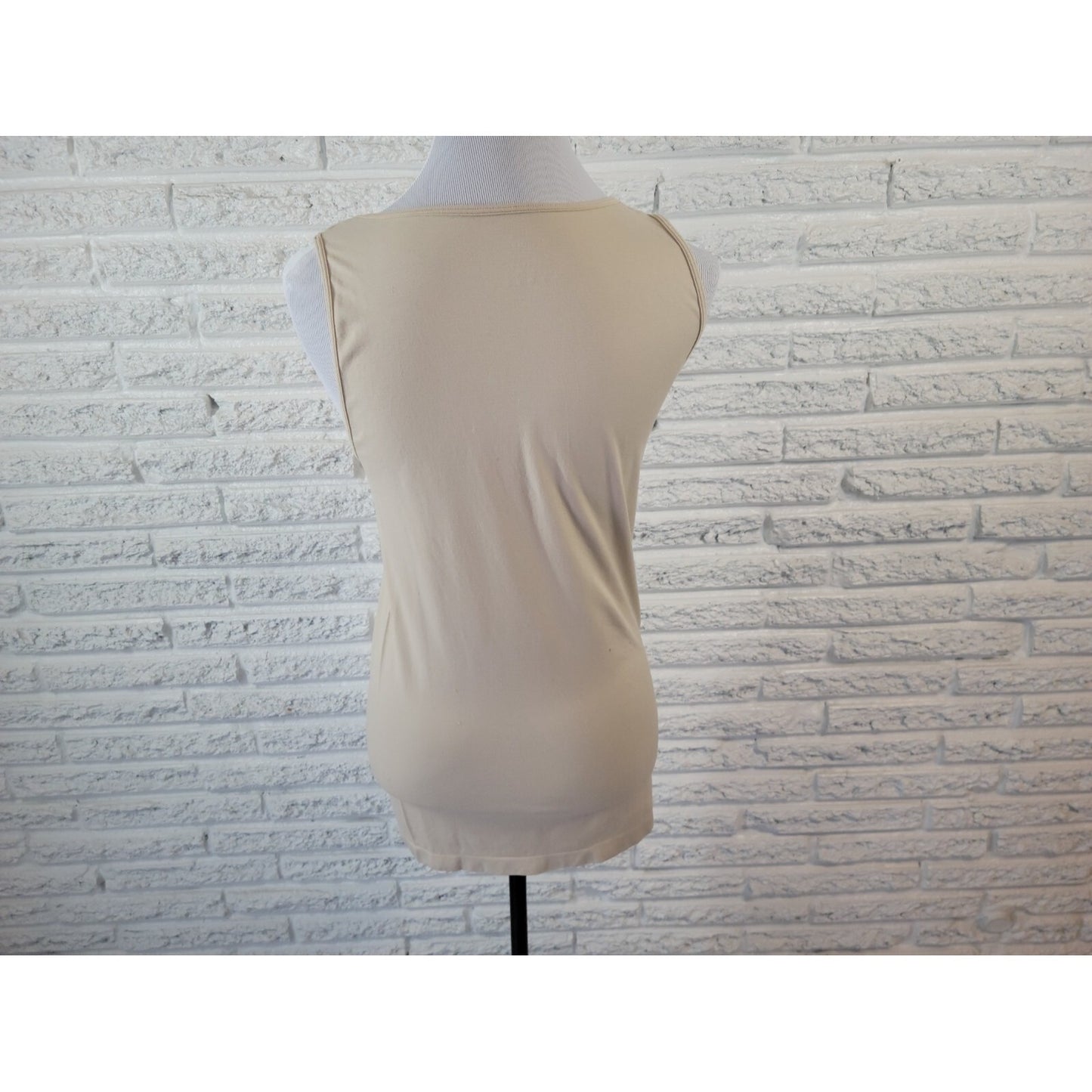 Zenana Womens Top 2X 3X Plus Tank Sleeveless Beige Nylon Spandex Basic Casual