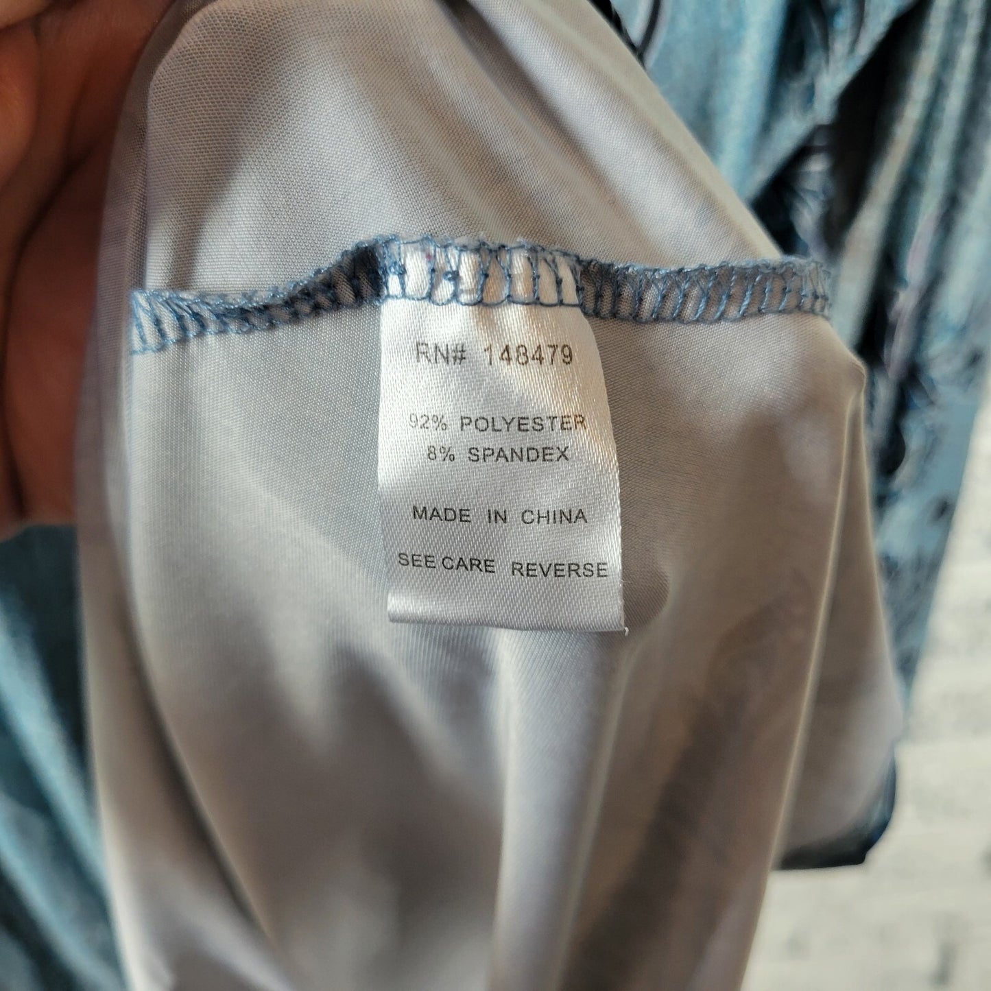 Lily Firmiana Womens Dress 3XL Plus Long Sleeve Mini Poly Blend Blue Paisley