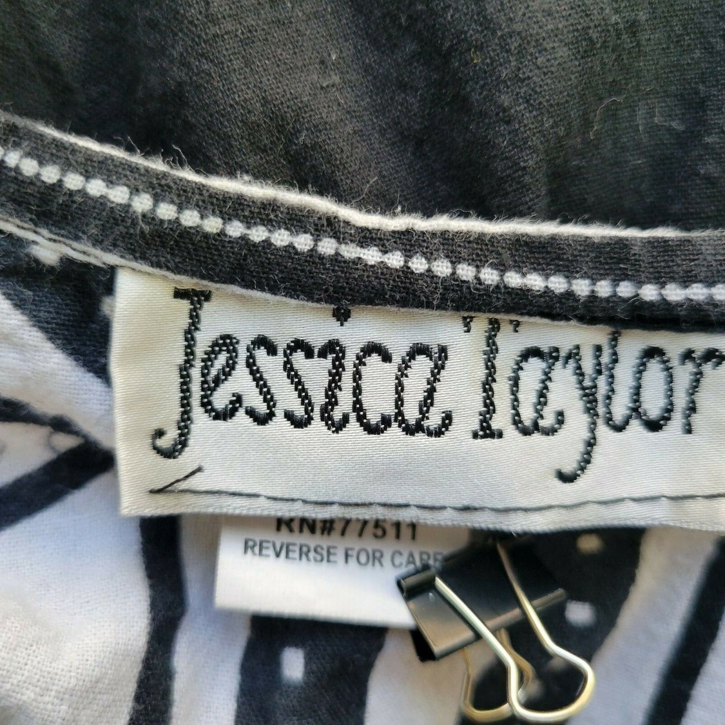 Jessica Taylor Women Top 2X Plus Batwing Sleeves Black Geometric Comfort Waist