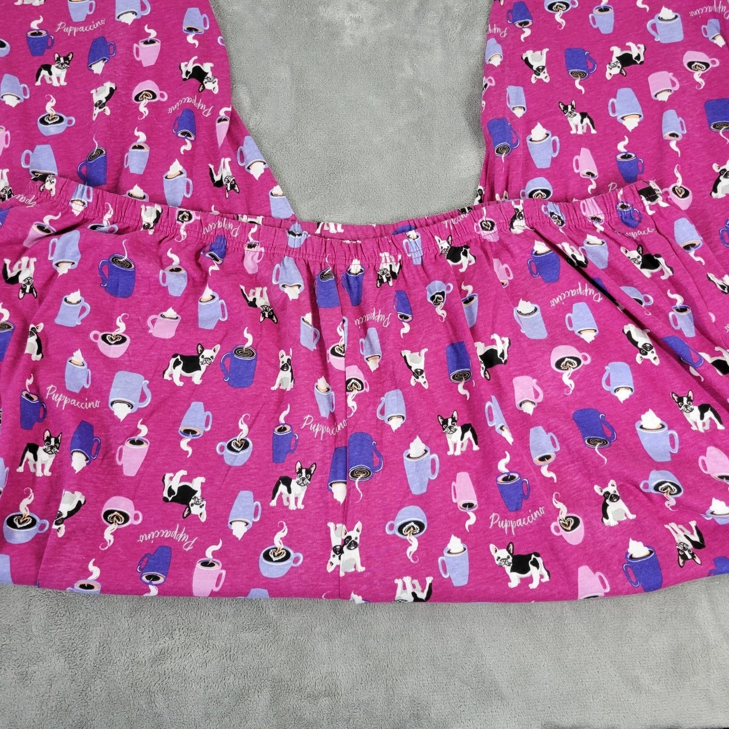 Dreams Co Womens Pajama Pants 5X Plus Frenchie Coffee Cocoa Purple Loungewear