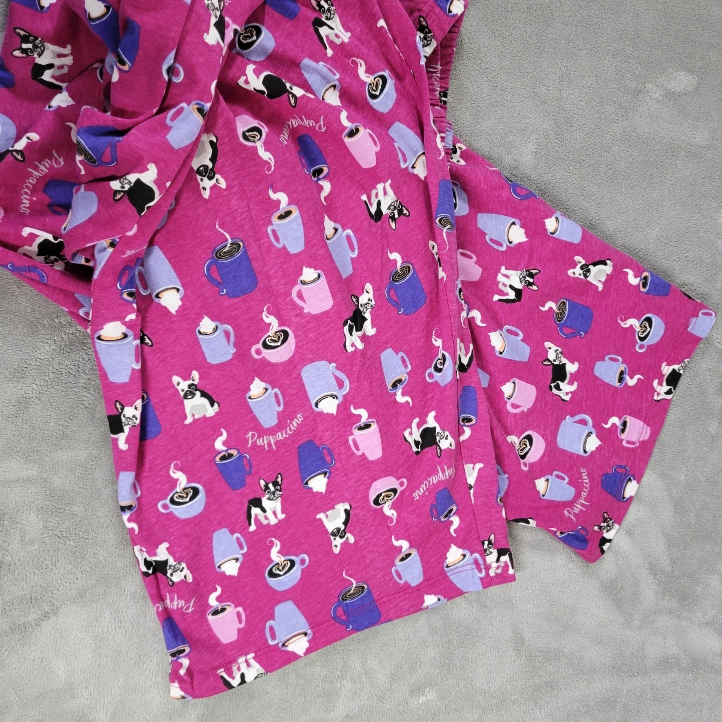 Dreams Co Womens Pajama Pants 5X Plus Frenchie Coffee Cocoa Purple Loungewear