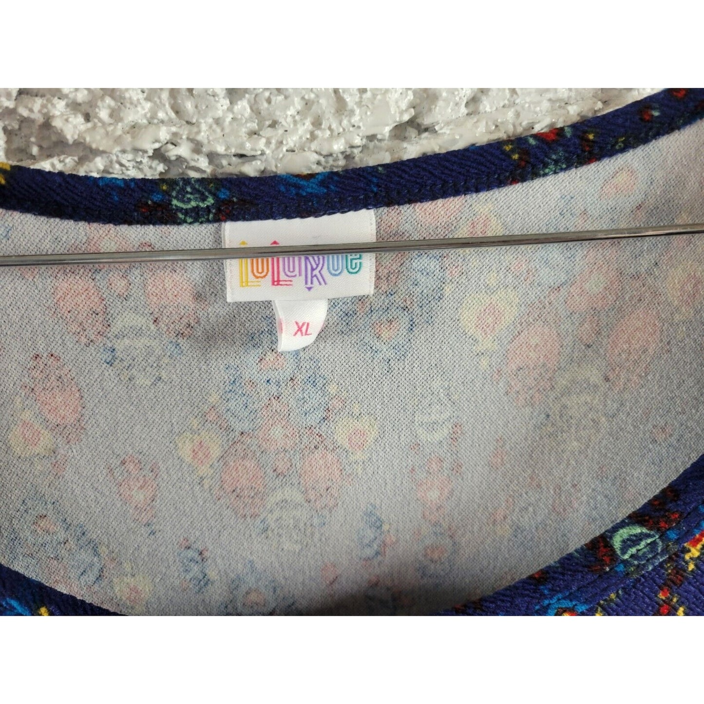 Lularoe Women Dress Extra Large XL Fit Flare Short Sleeve Poly Blend Blue Casual