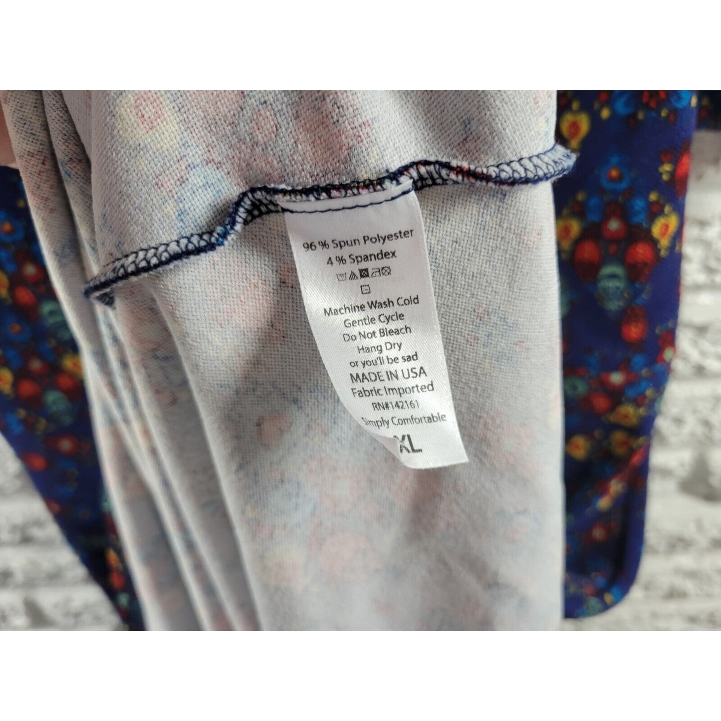 Lularoe Women Dress Extra Large XL Fit Flare Short Sleeve Poly Blend Blue Casual