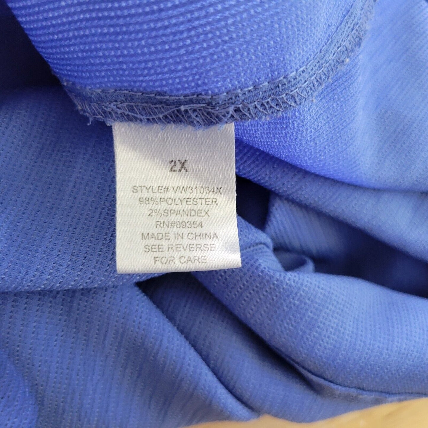 Adrienne Vittadini Womens Top 2X Puff Sleeve Blue Sheer Lightweight Poly Blend