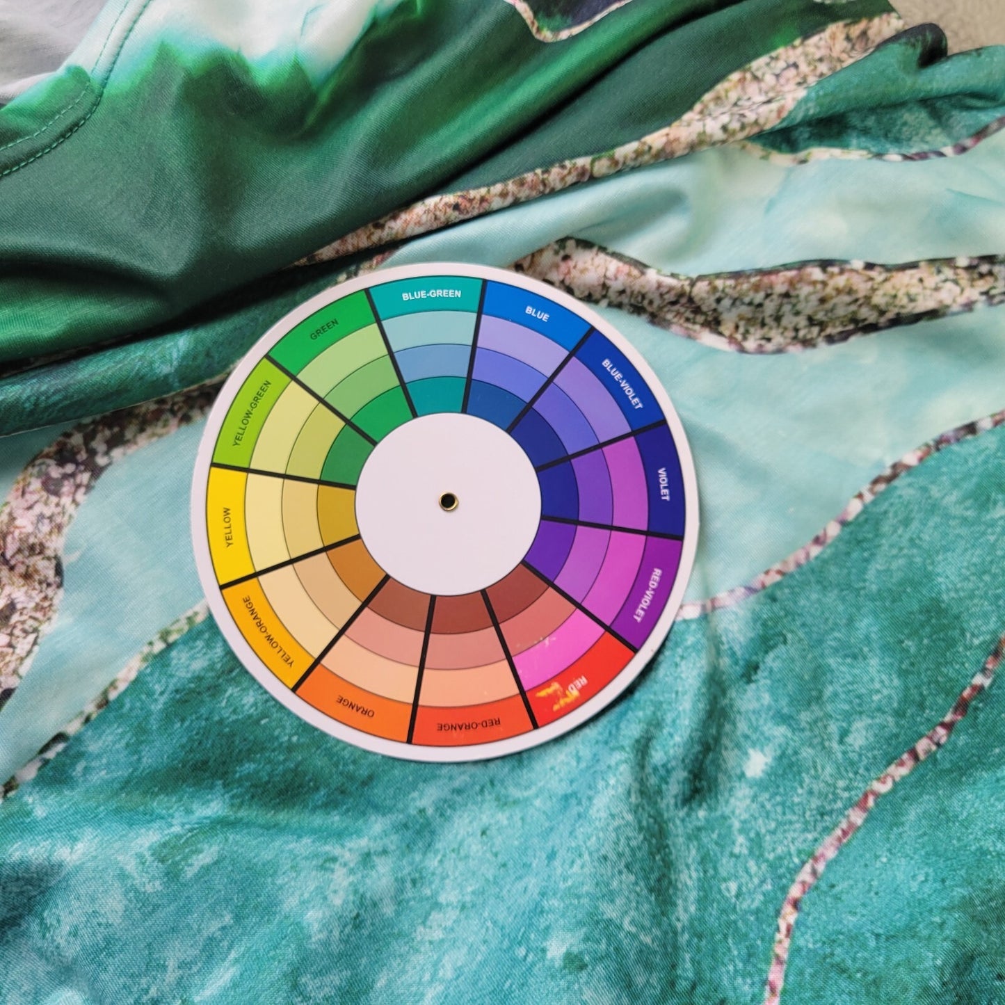 Womens Top 2XL Plus Tee Short Sleeve Green Watercolor Poly Blend Comfy Casual