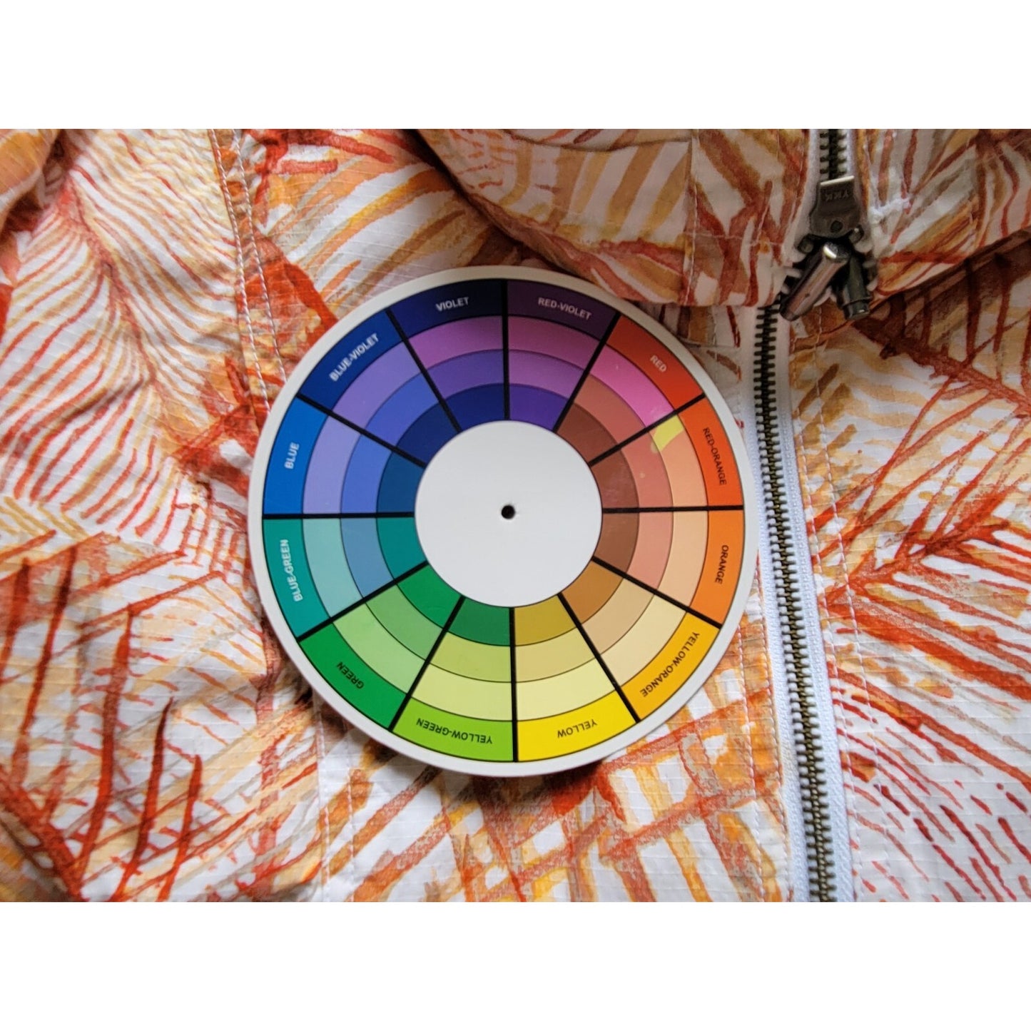 Chicos Womens Shirt 3 Standard XL Shacket Jacket Gold Watercolor Zip Up Casual