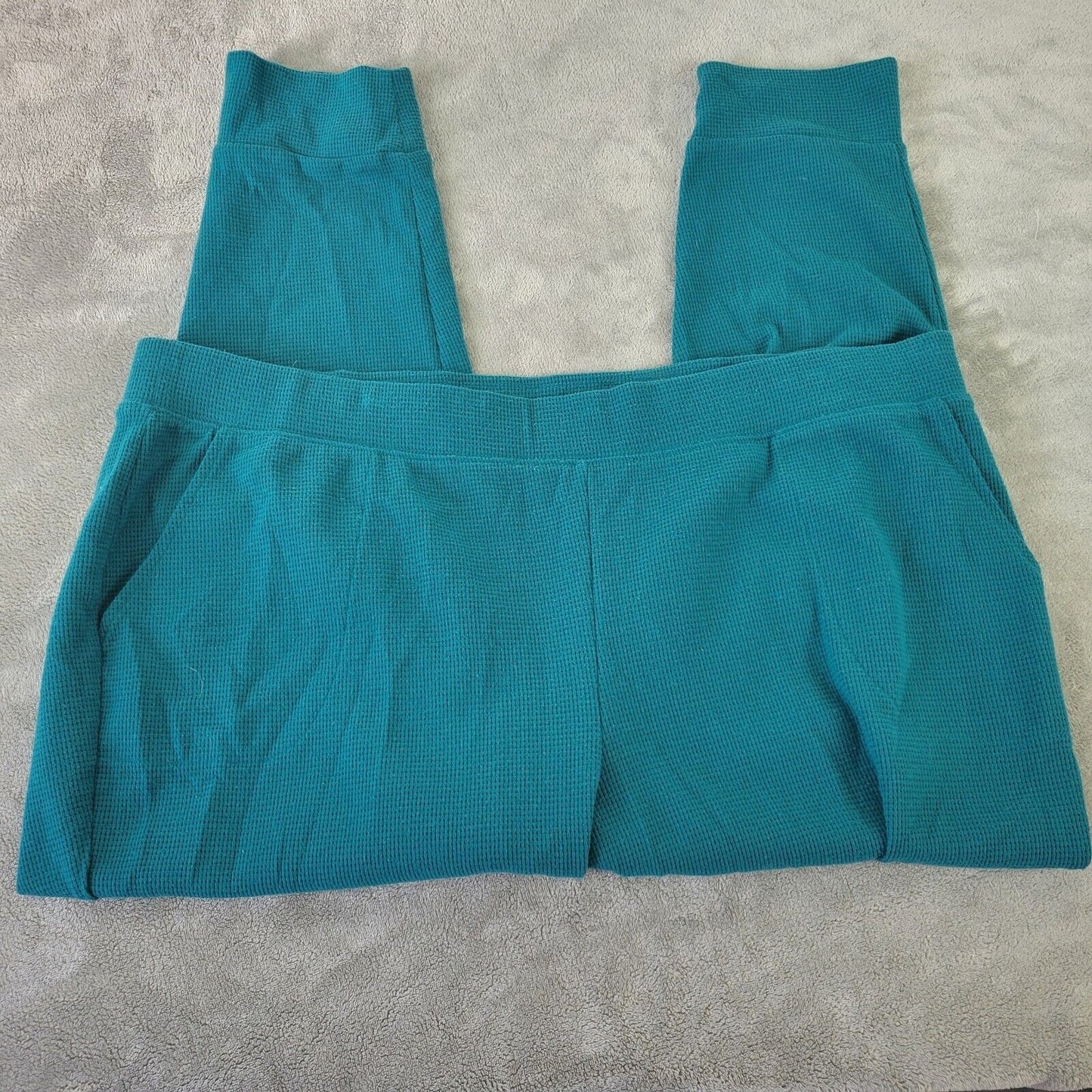 Denim Co Womens Pants 2XP Petite Pull On Green Poly Blend Pockets Jogger Casual