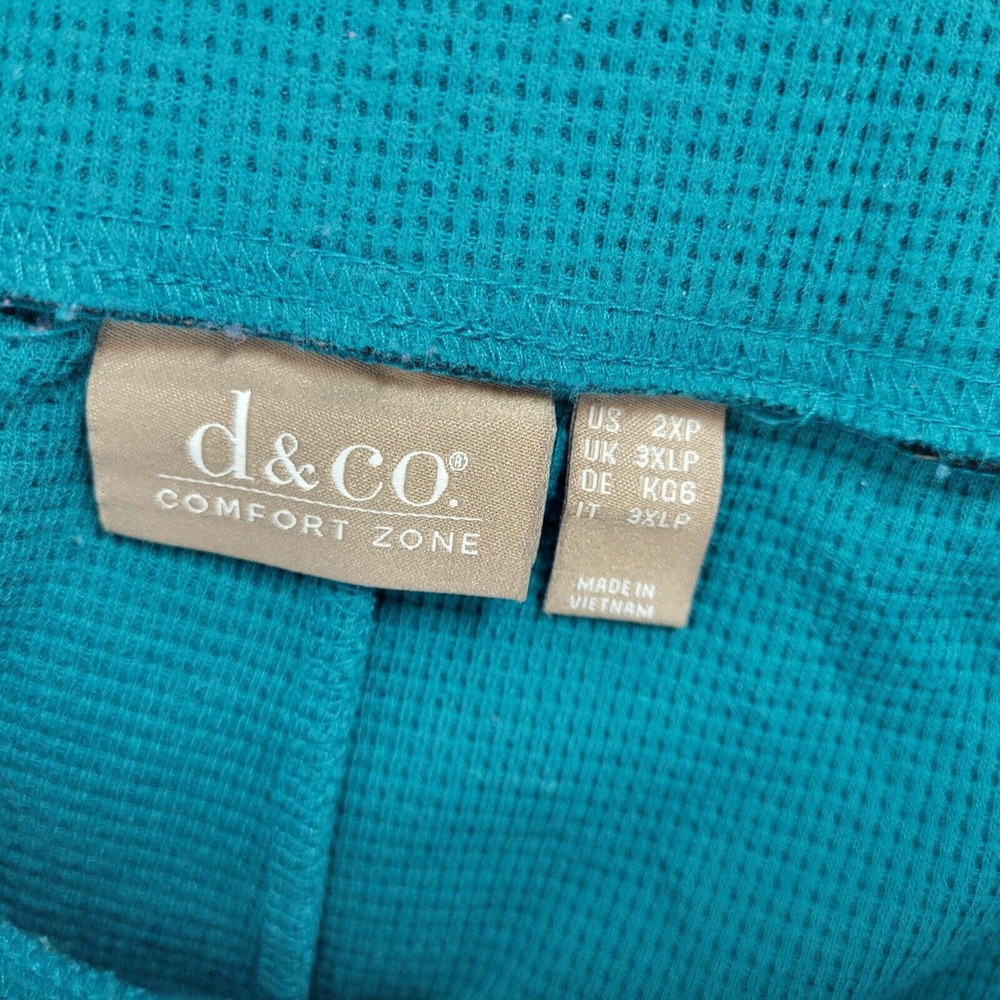 Denim Co Womens Pants 2XP Petite Pull On Green Poly Blend Pockets Jogger Casual