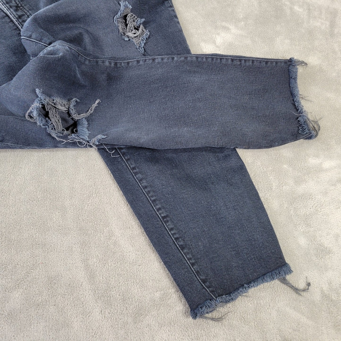 Old Navy Womens Jeans 18 Distressed Cropped Secret Slim Pockets Raw Hem Button