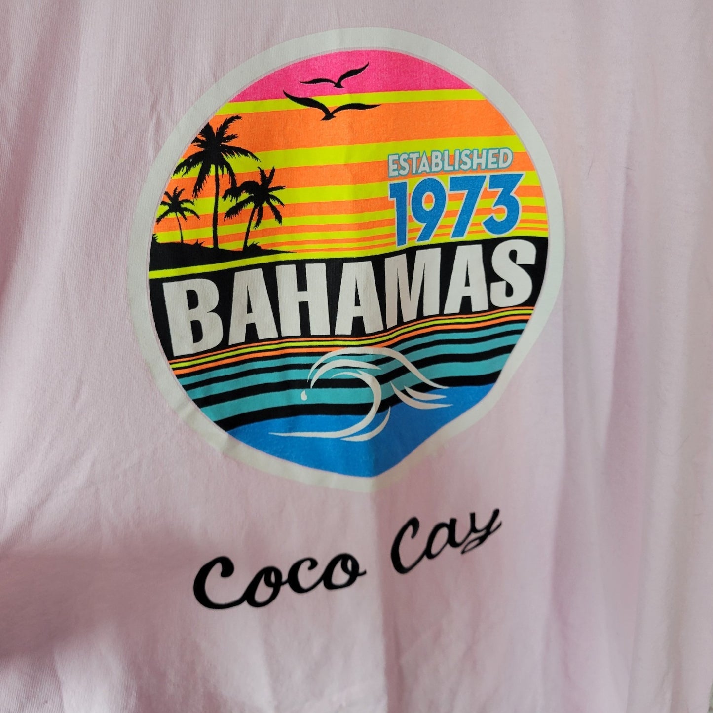Caballero Unisex Tee Men XL Women 1X 2X Plus Est 1973 Bahamas Coco Cay Souvenir